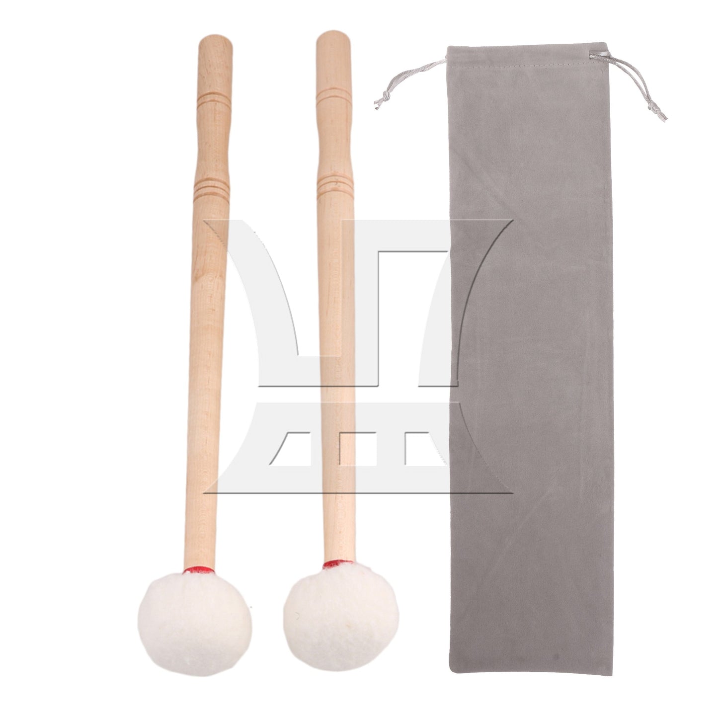 2 x BQLZR Soft Felt Head Wood Handle 12 Inch Timpani Stick Timpani Felt Mallet