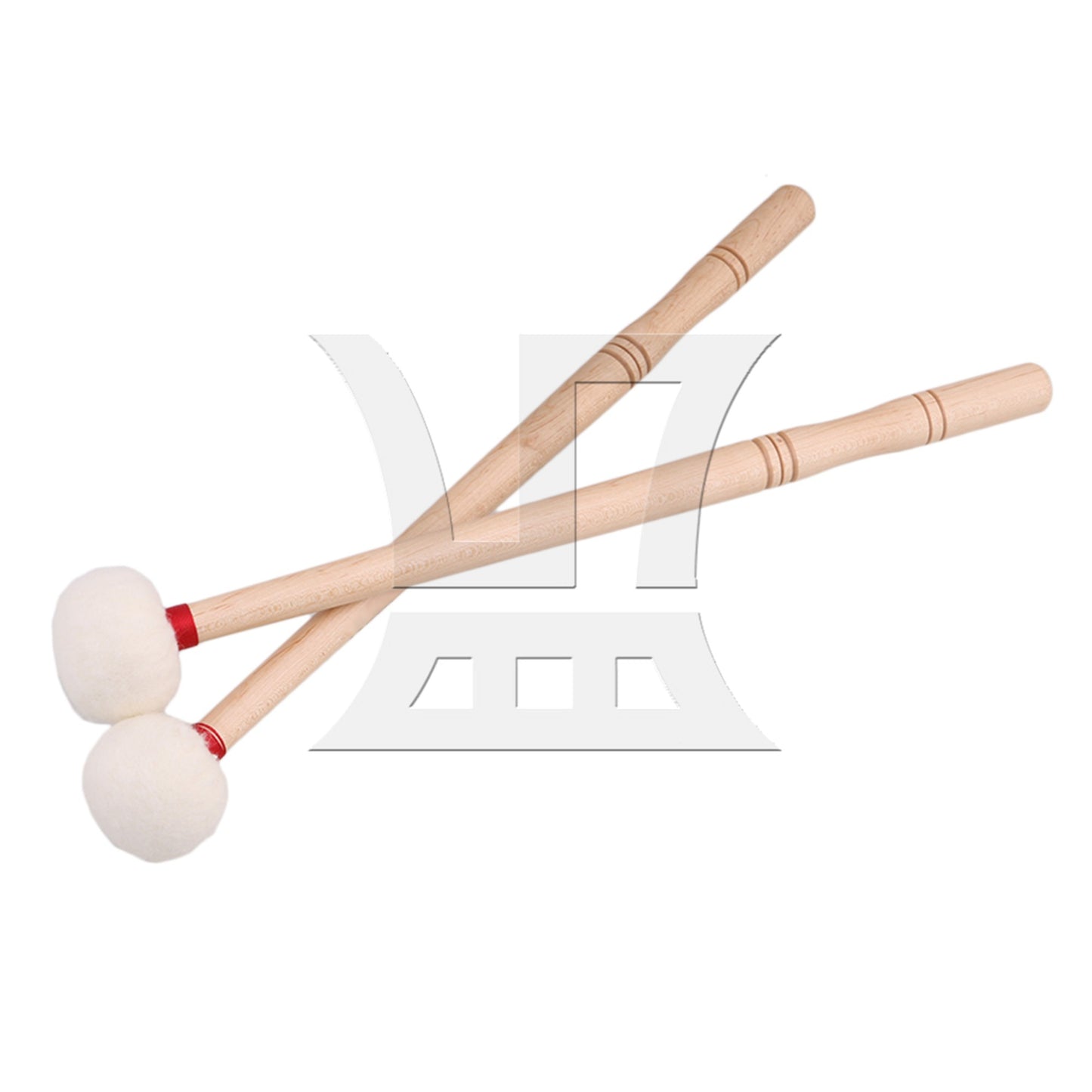 2 x BQLZR Soft Felt Head Wood Handle 12 Inch Timpani Stick Timpani Felt Mallet