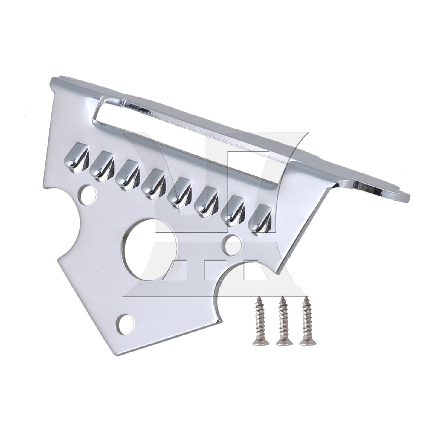 8-String Silver Zinc Alloy Mandolin Tailpiece Replacement 60 x 50mm BQLZR
