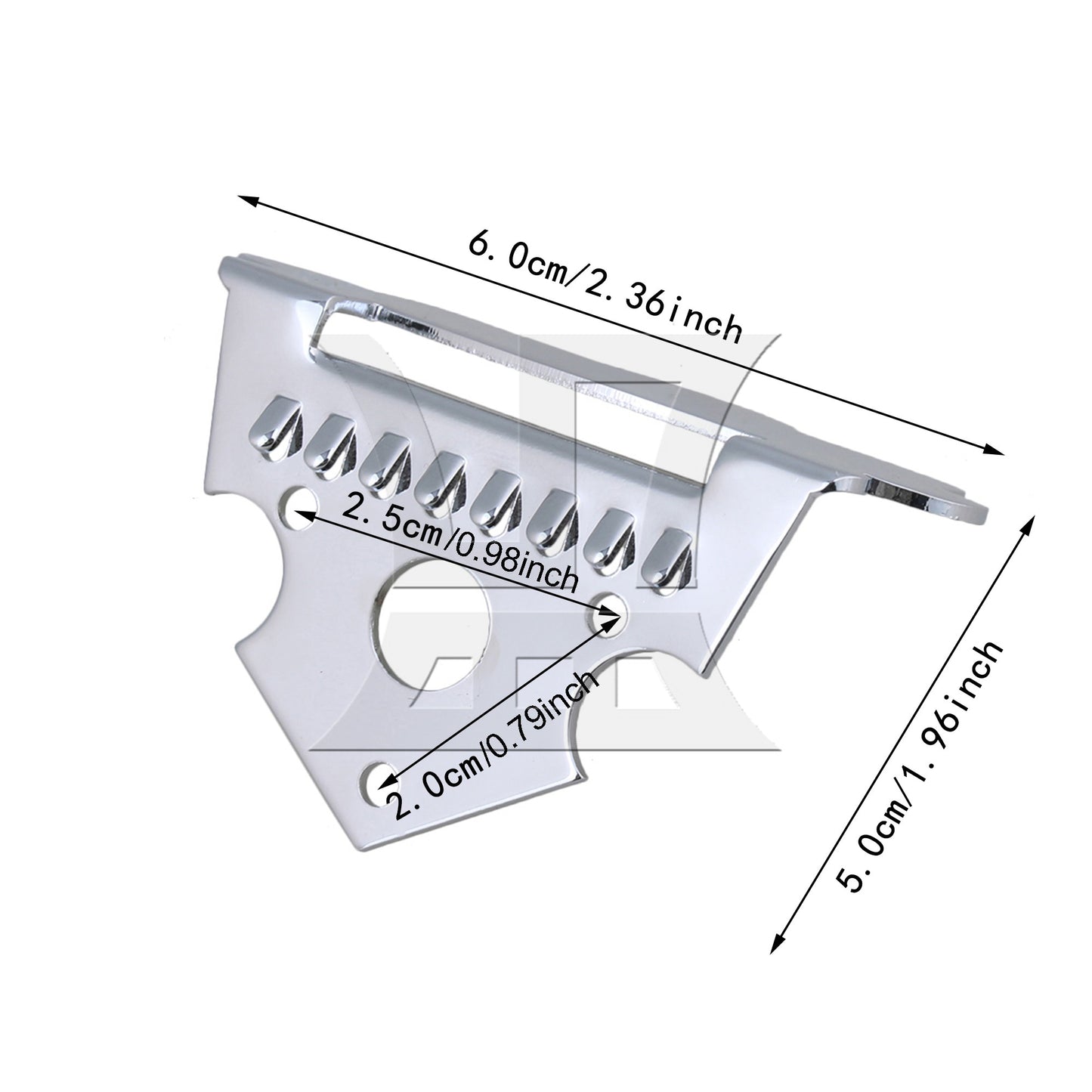 8-String Silver Zinc Alloy Mandolin Tailpiece Replacement 60 x 50mm BQLZR
