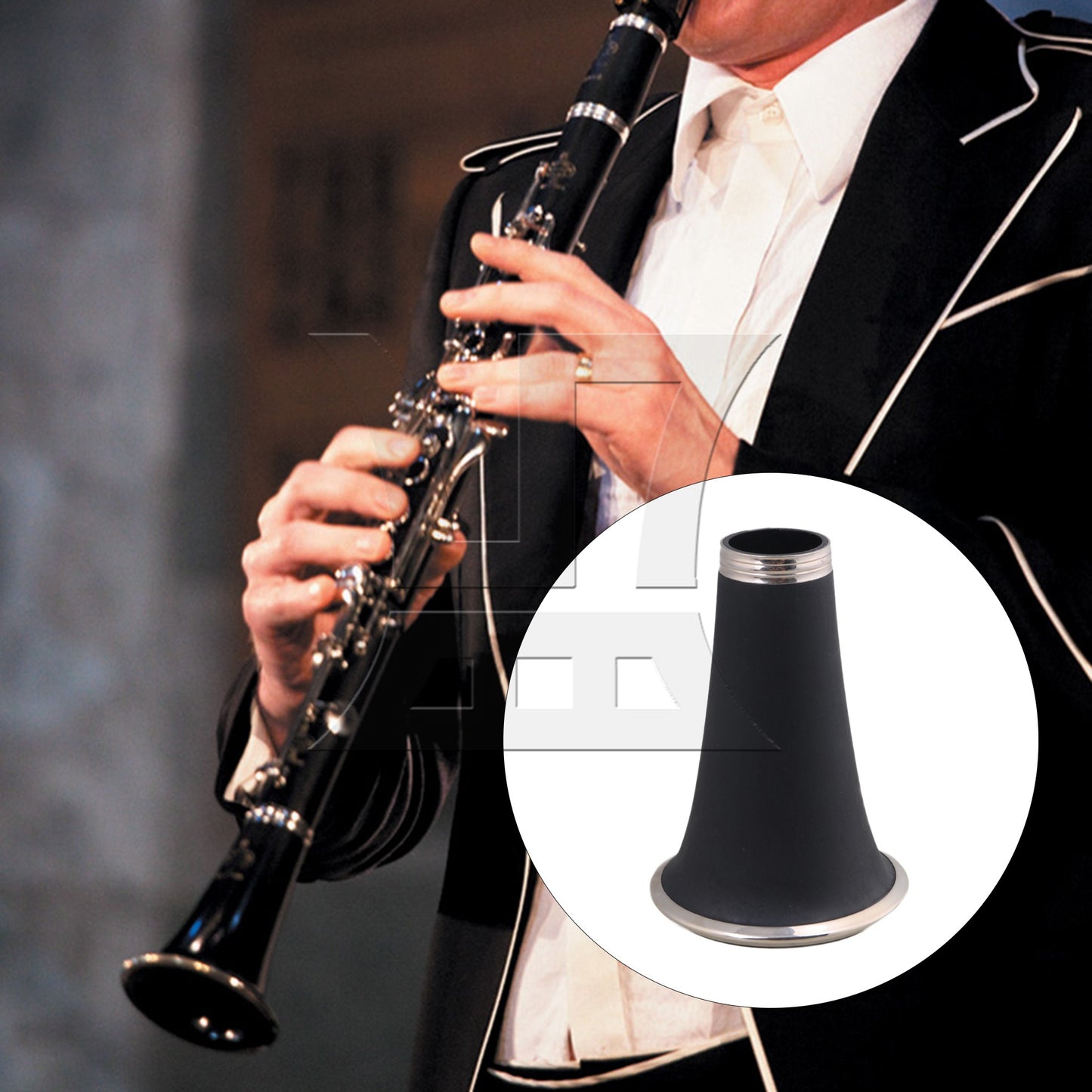 4.53" Length Black Clarinet Bell Replacement Accessory Trumpet