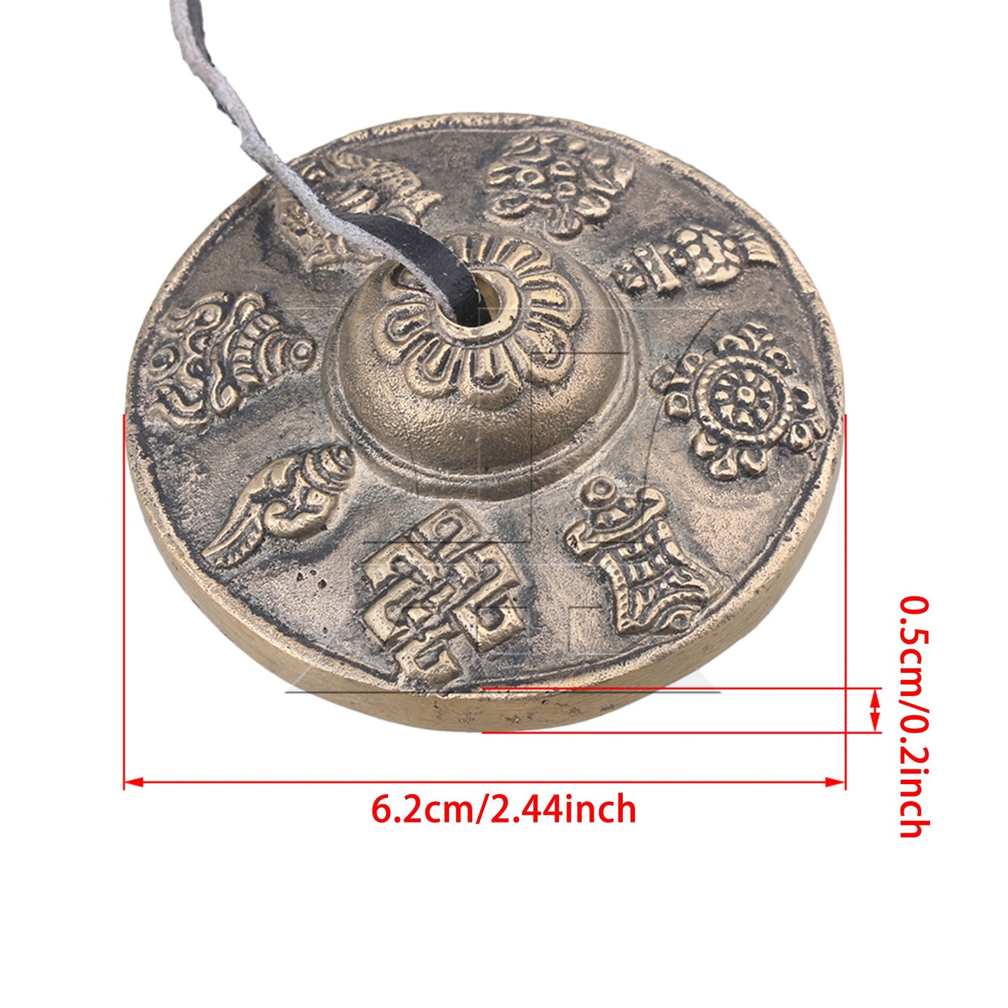 Tibetan Tingsha Cymbals Bell the Eight Auspicious Symbols Pattern