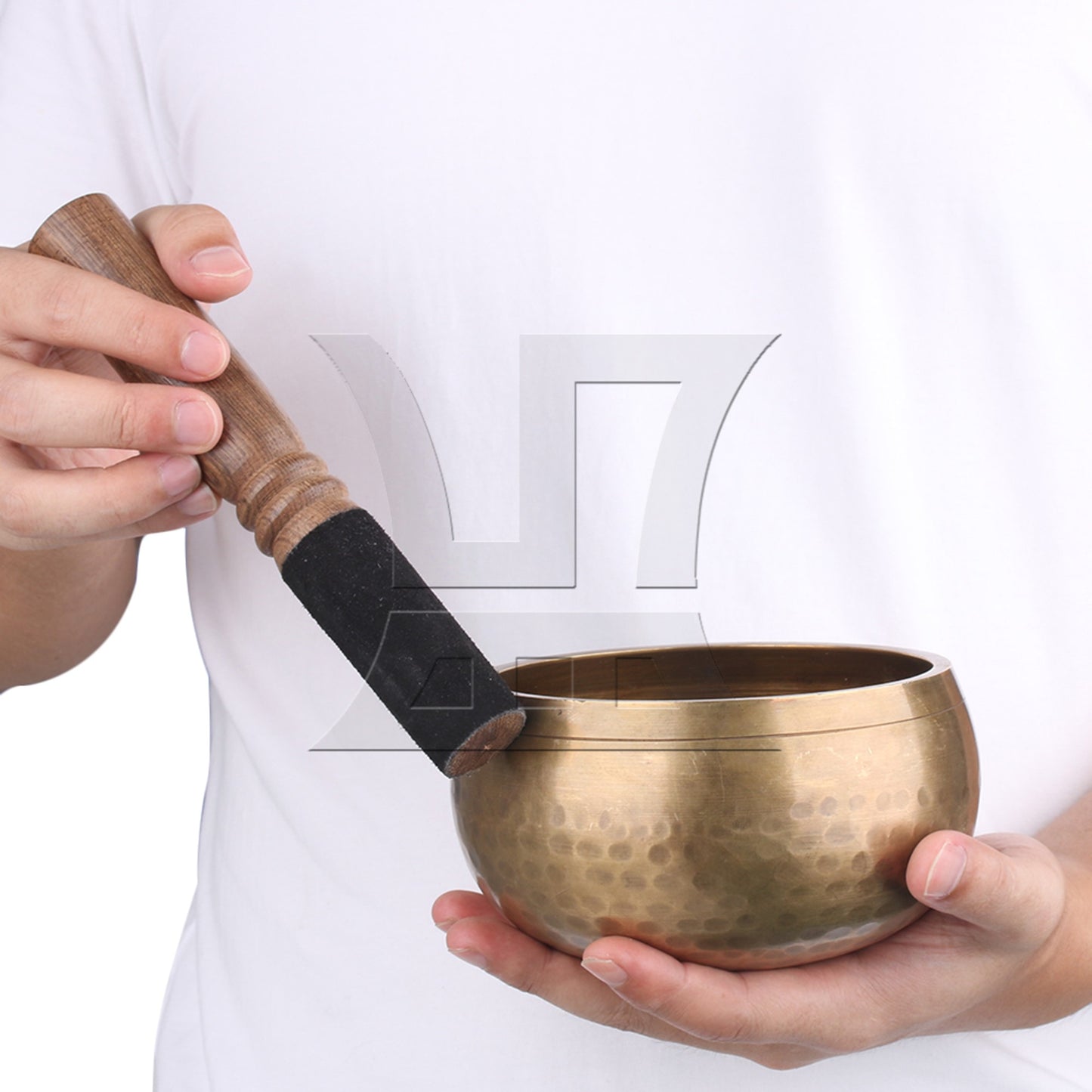 Wooden Color 18x2.6cm Leather-wrapped Tibetan Singing Bowl Mallet Stick BQLZR