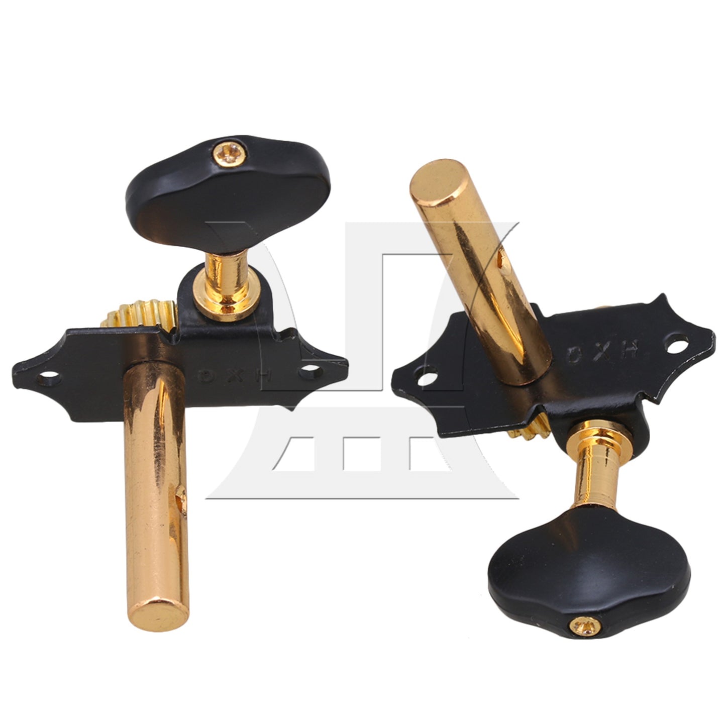 Yibuy Black Golden 3L 3R Classical Guitar Gear Ratio 18:1 Tuning Peg