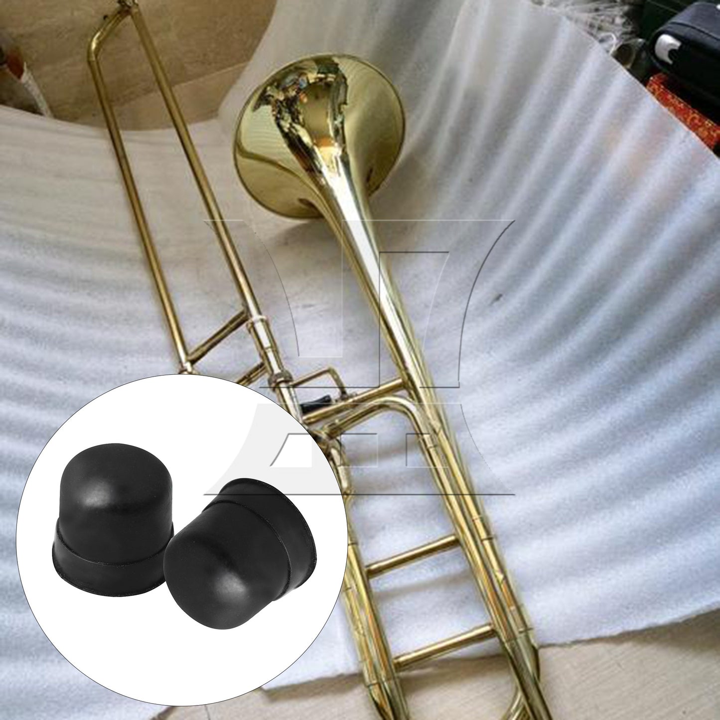 20PCS Black Trombone Slide Rubber End Tip Bumper for Trombone Repair Accessory