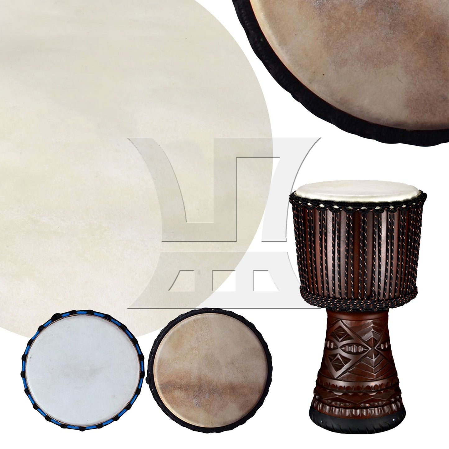 Skin Drums Head for 12 inch African Tambourine Head Replacement Yellow