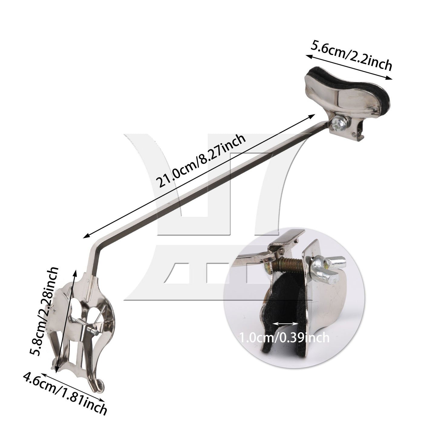 Clip Width 58mm Metal Plated Tenor Saxophone Lyre Clip Musical Instrument Part