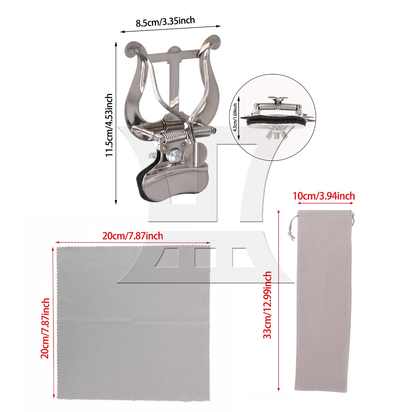 Plating Baritone Trombone Euphonium Stand with File Folder for Music Book Clip