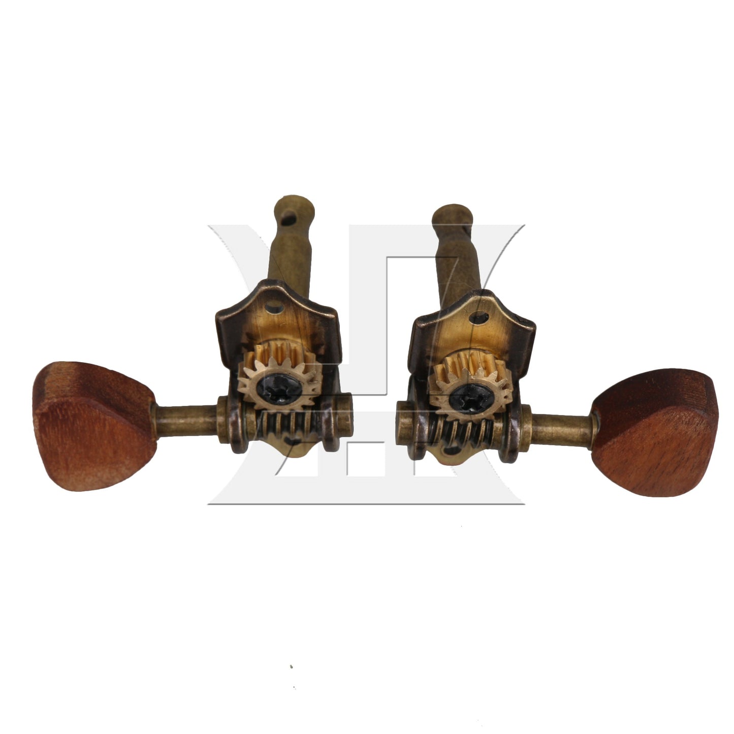 6pcs Acoustic Guitar Machine Head Acacia Wood Handle 3R3L Open Style Bronze