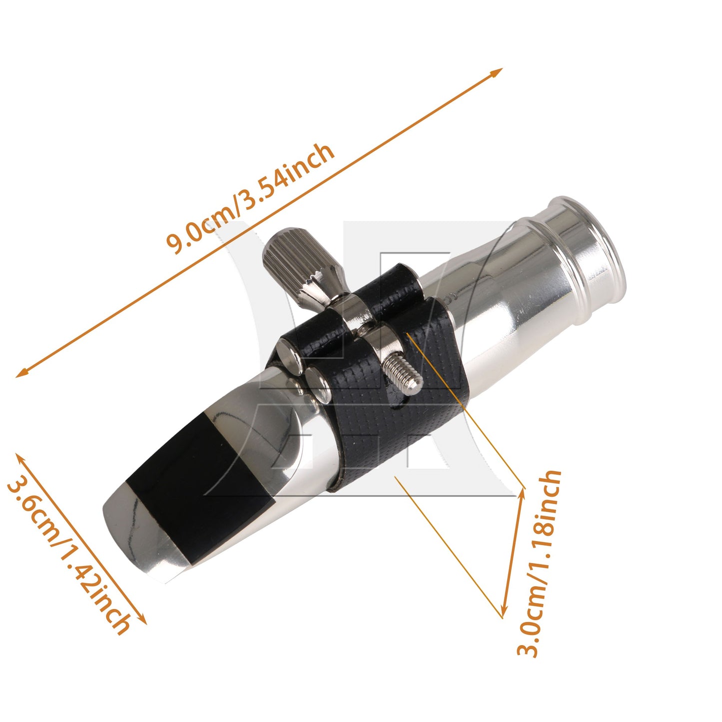 Silver-Plated Alto Sax Eb Mouthpiece 9# Music Instrument w/ PU Leather Cap