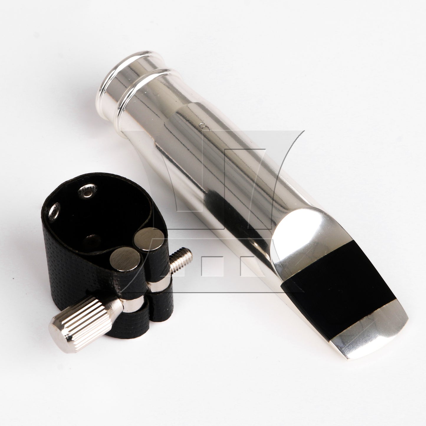 Silver-Plated Alto Sax Eb Mouthpiece 9# Music Instrument w/ PU Leather Cap