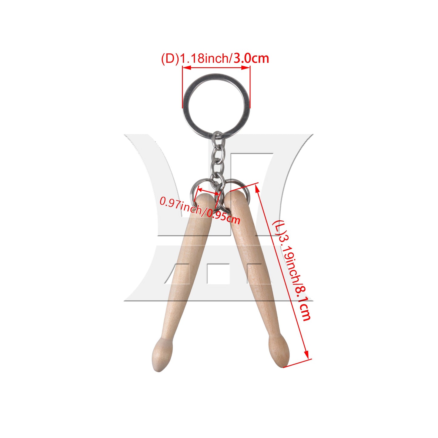 Mini Collectible Wooden Drumstick Keychain Keyring For Special Musiclily Gift