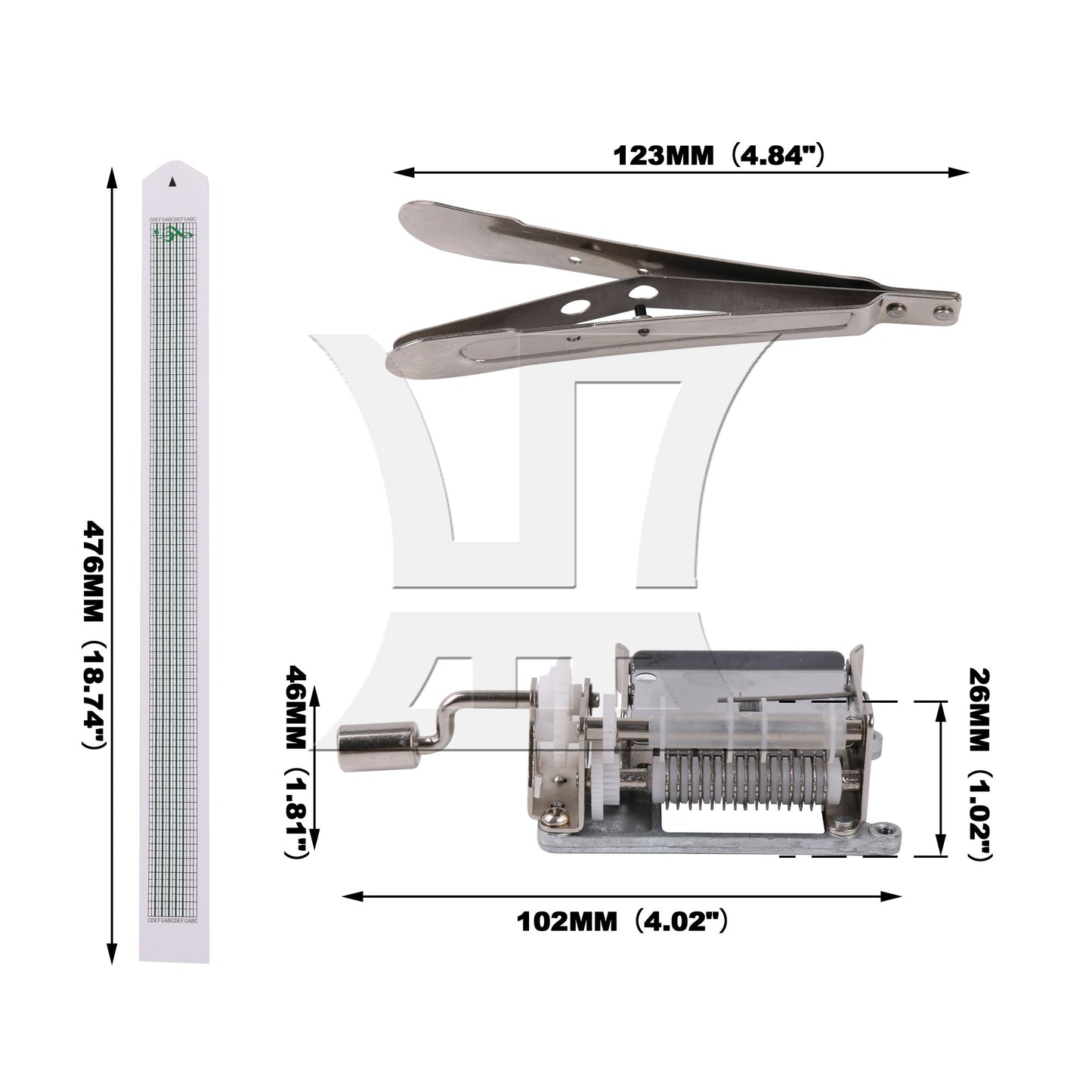 DIY Compose Mechanical Music Box 15 Notes Set with Blank Tape & Hole Puncher