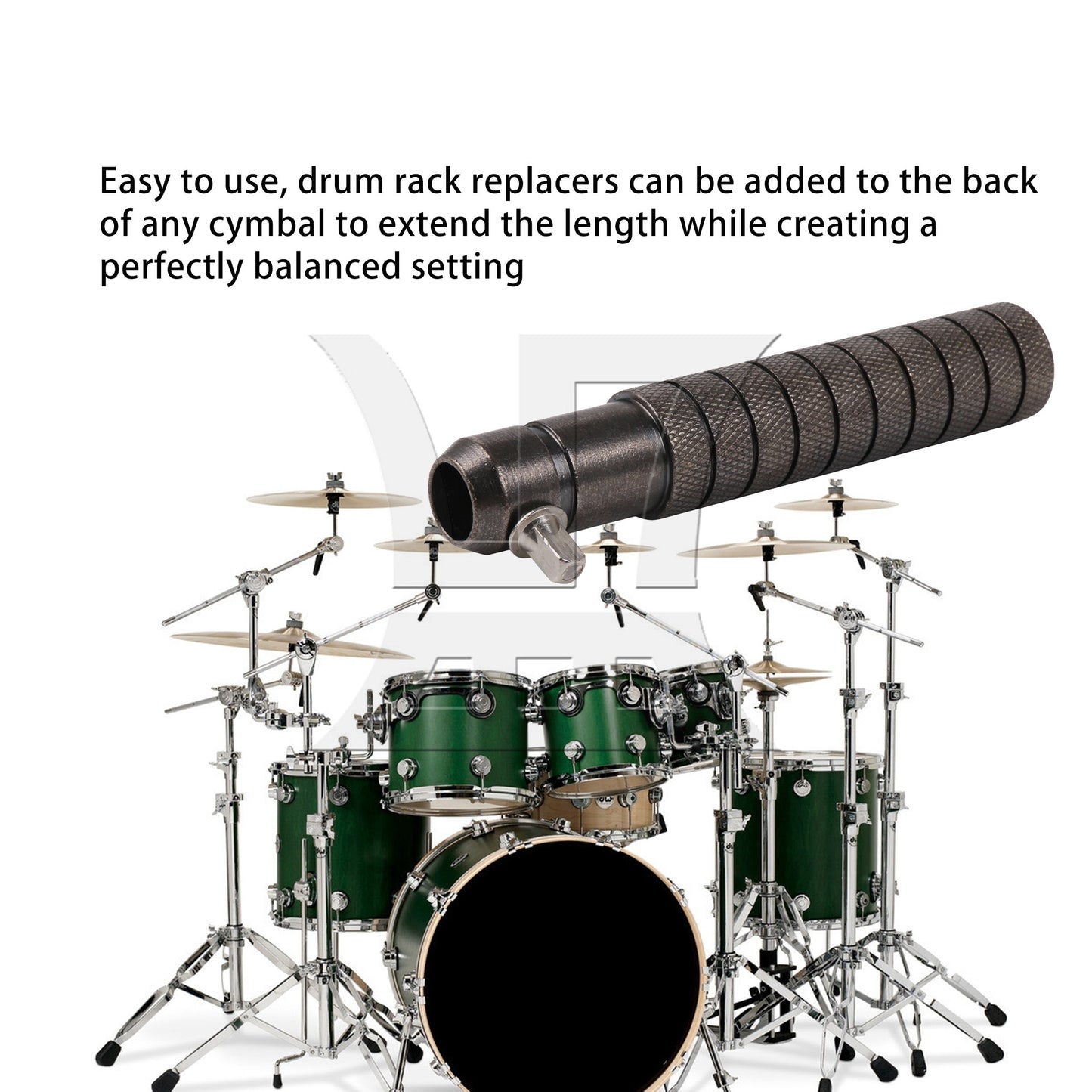 Zinc Alloy Cymbal Boom Stand Counterweight Black Percussion 0.47" for 8-10mm