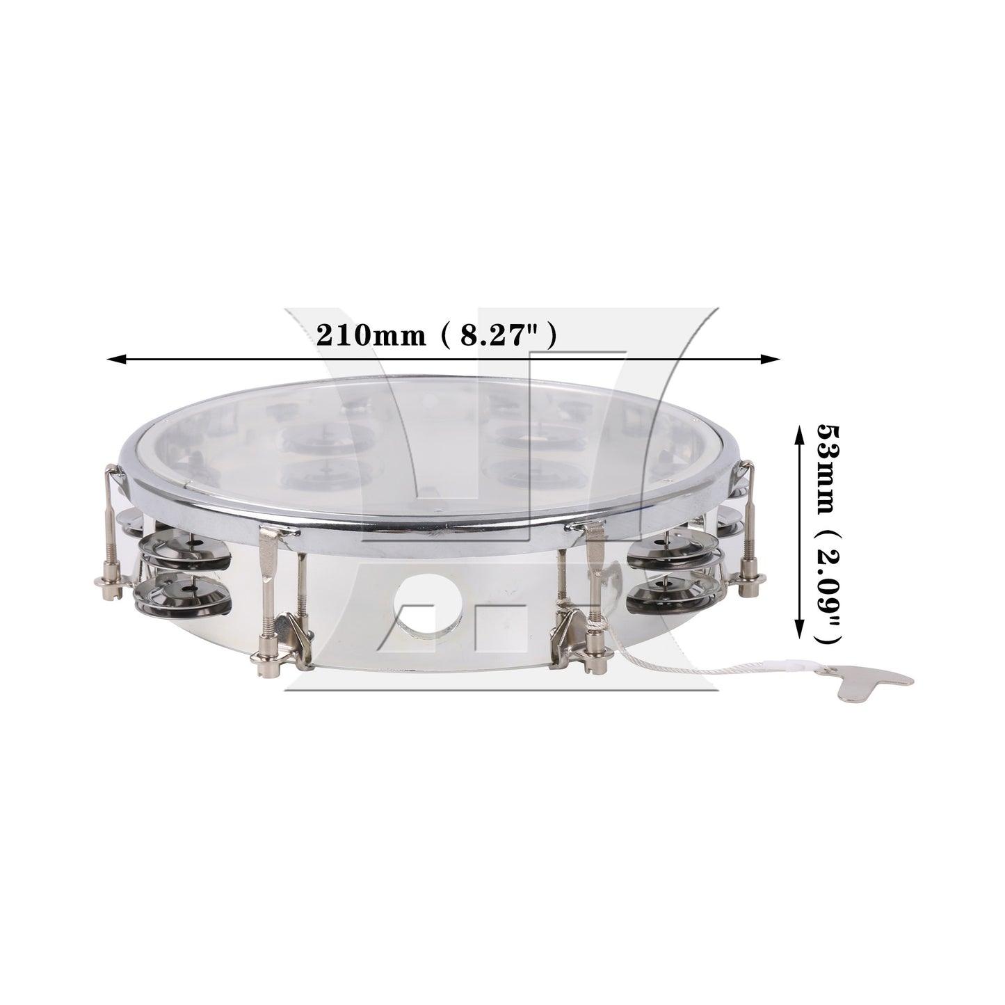 8 Inch Tambourine Performance Level Handheld Bell Percussion for Noise Makers