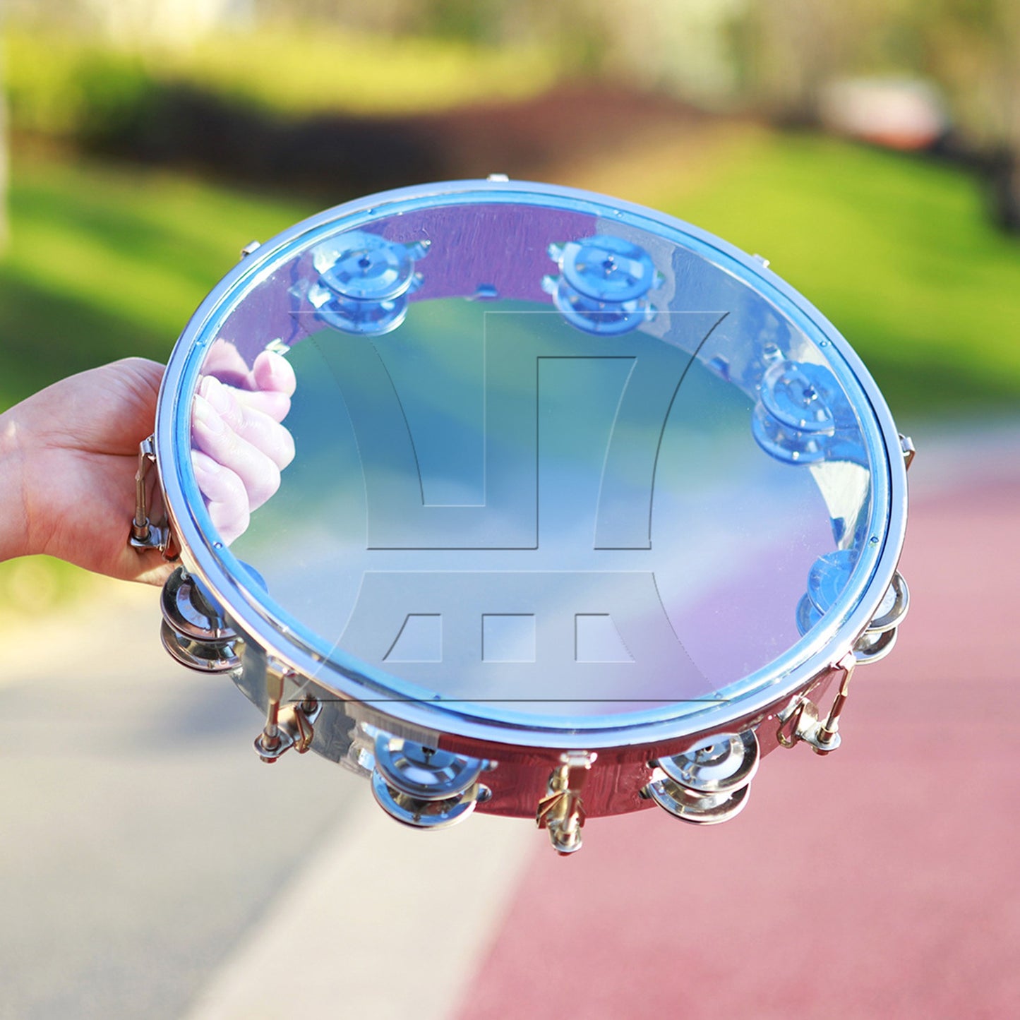 8 Inch Tambourine Performance Level Handheld Bell Percussion for Noise Makers