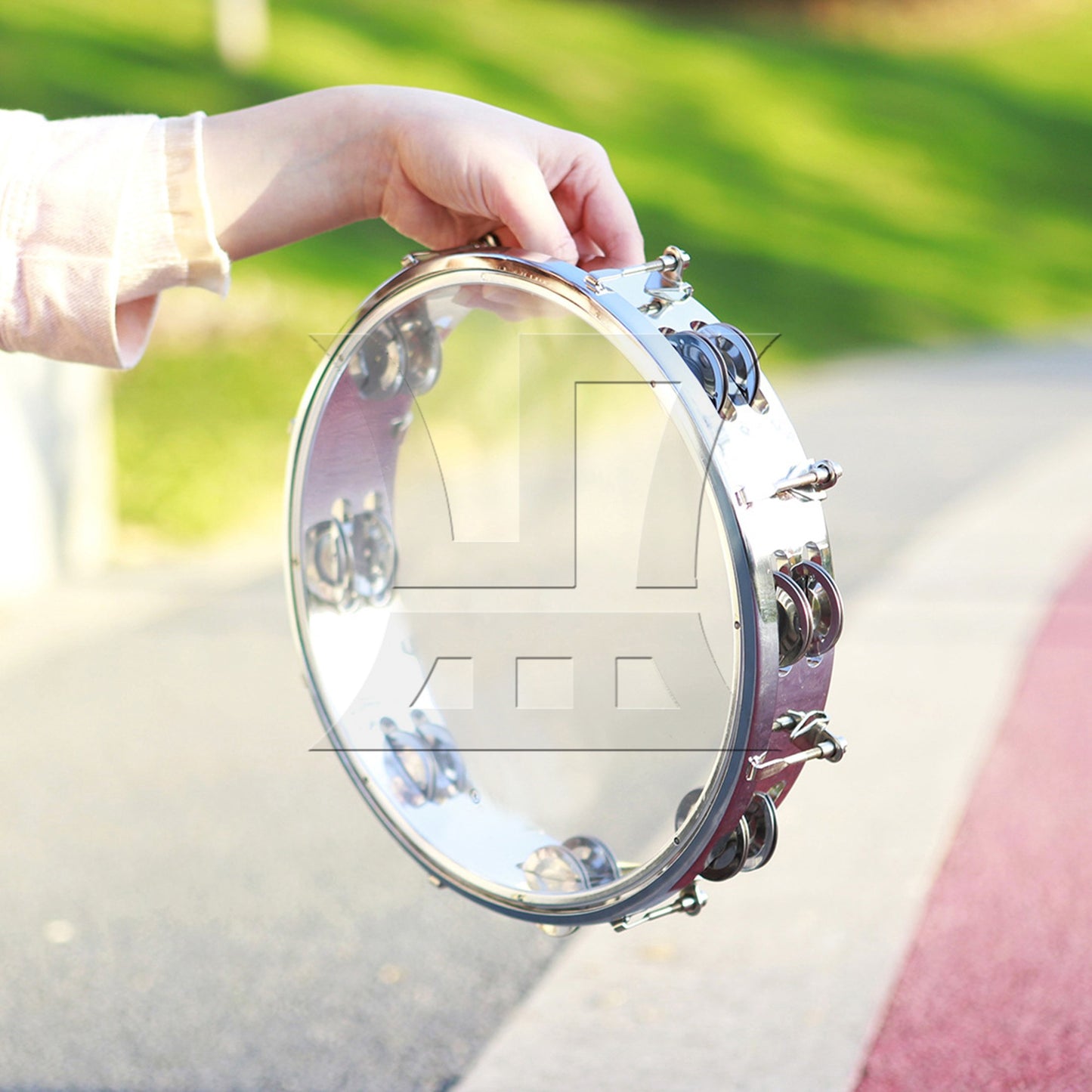 8 Inch Tambourine Performance Level Handheld Bell Percussion for Noise Makers