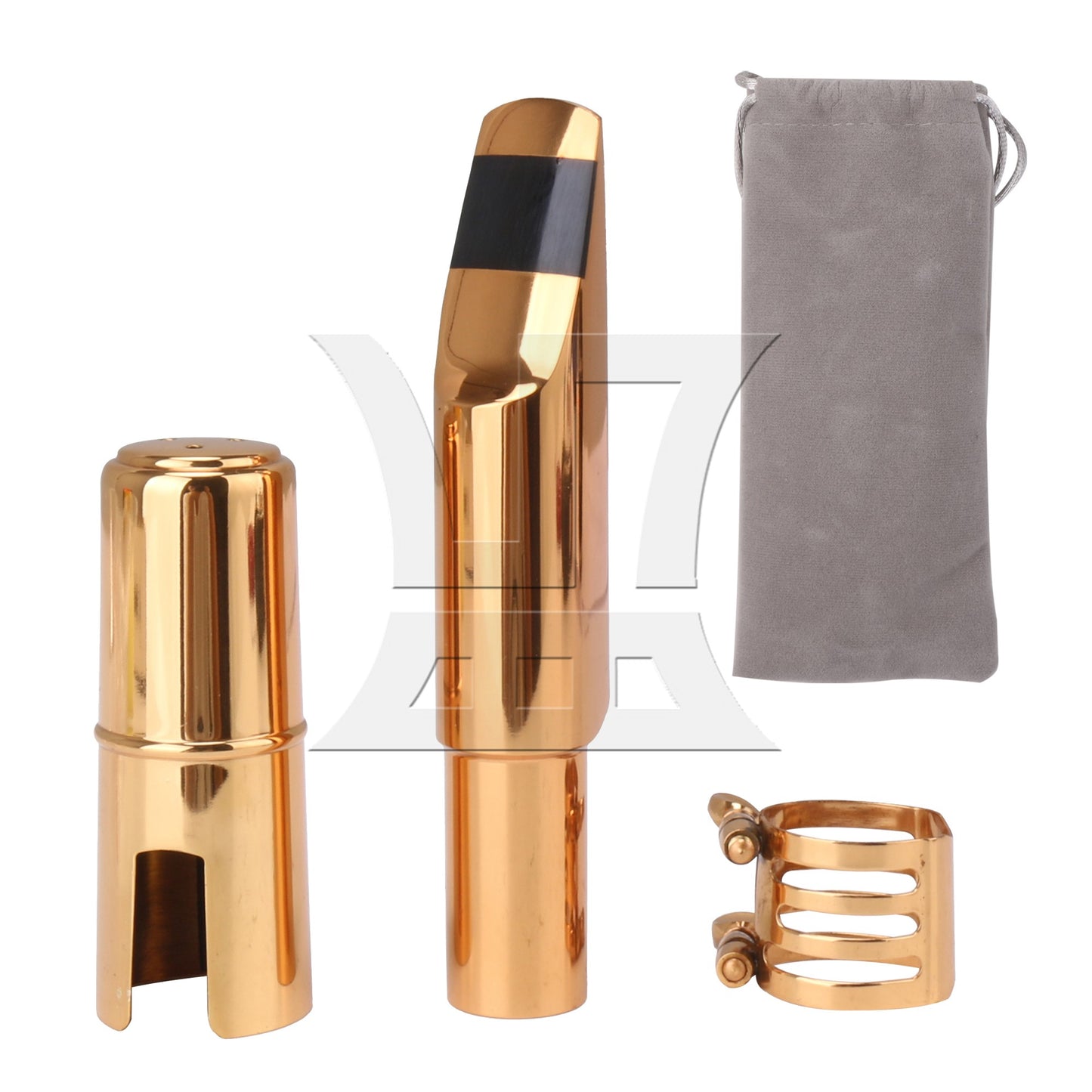 Golden Brass 6# Baritone Saxophone Mouthpiece Part with Sax Cap Ligature