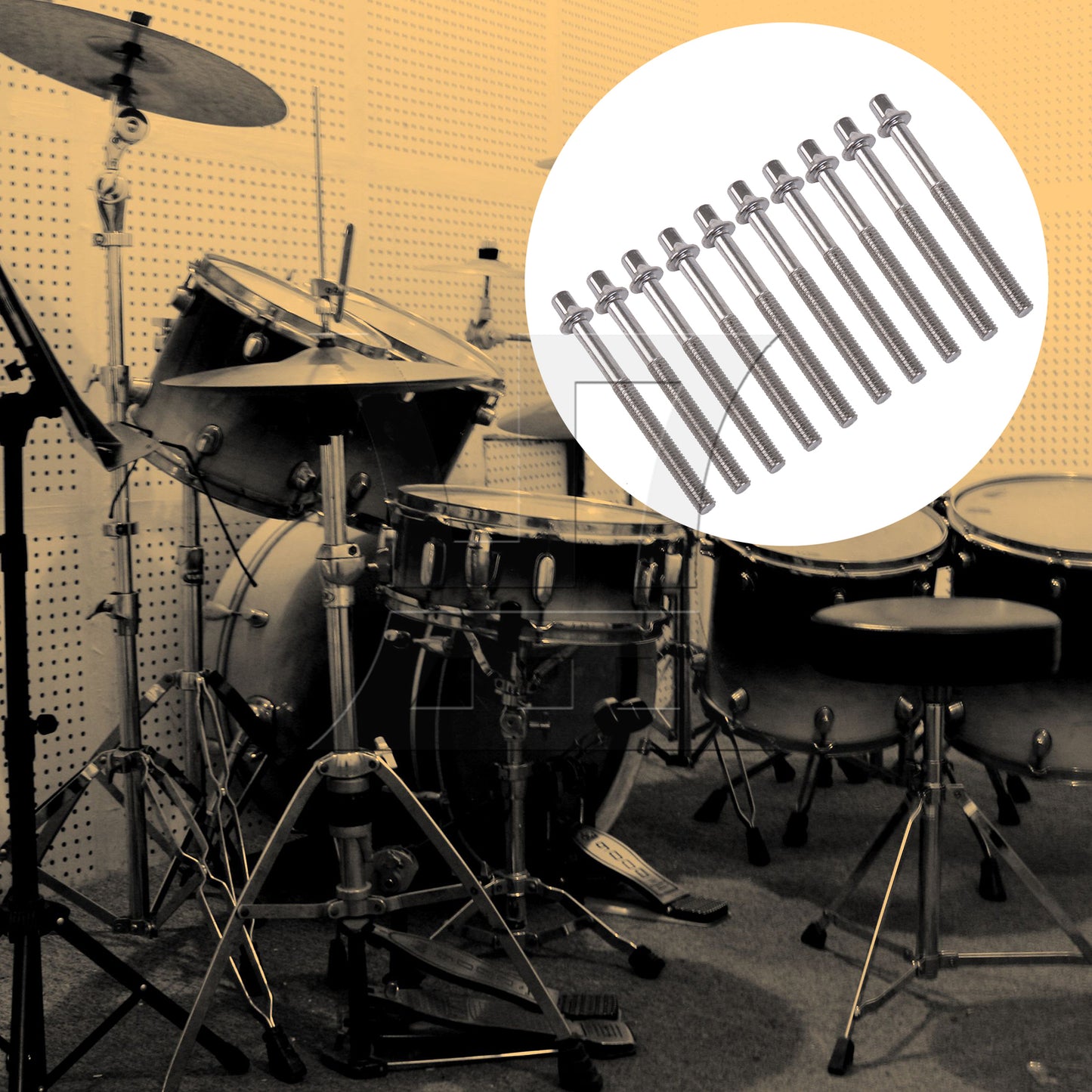 BQLZR Drum Tension Rods M6 x 64mm Replacement Drum Kit Screws Silver