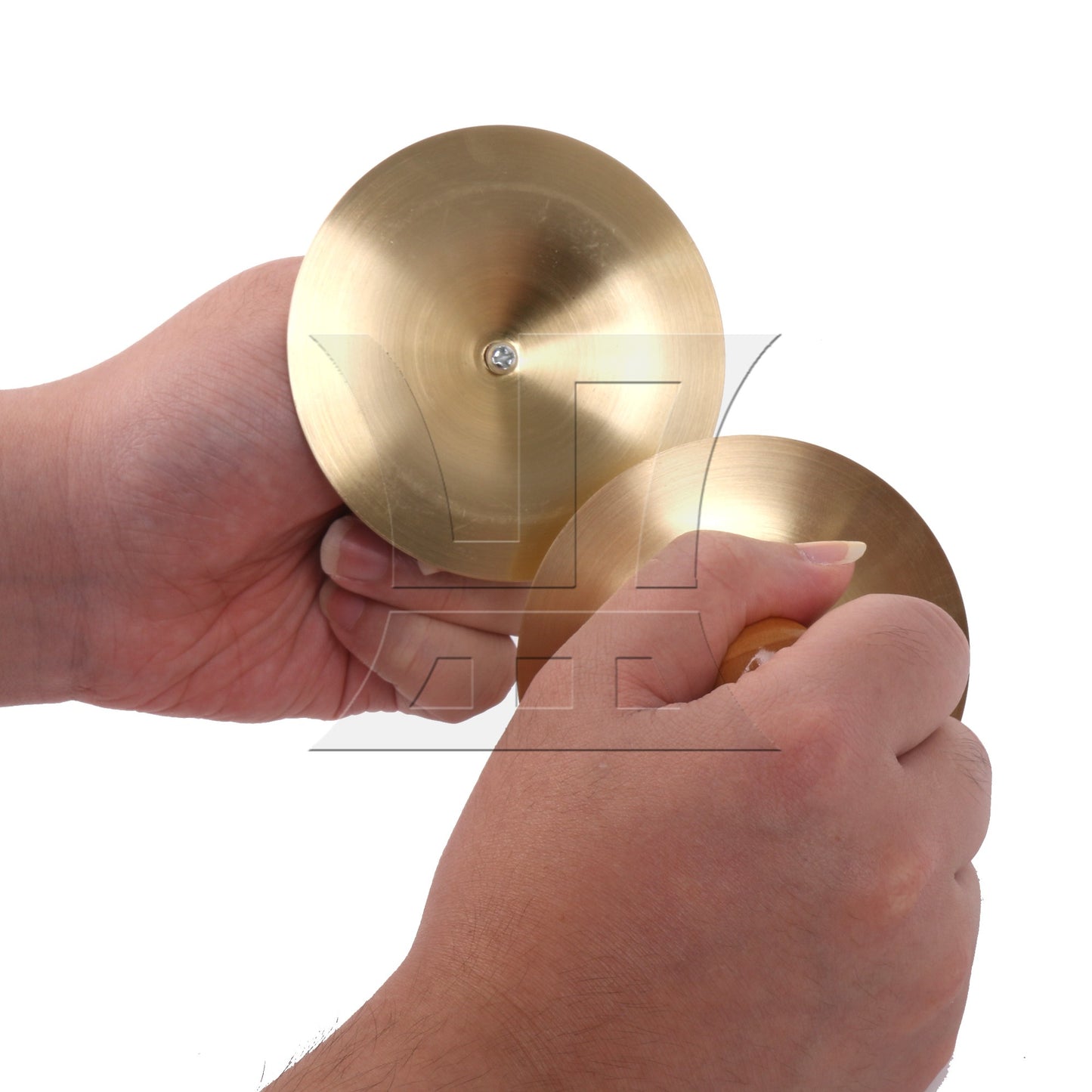 2 Pieces Mini Belly Dance Finger Hand Cymbals for Party 3.54 Inch Dia Golden
