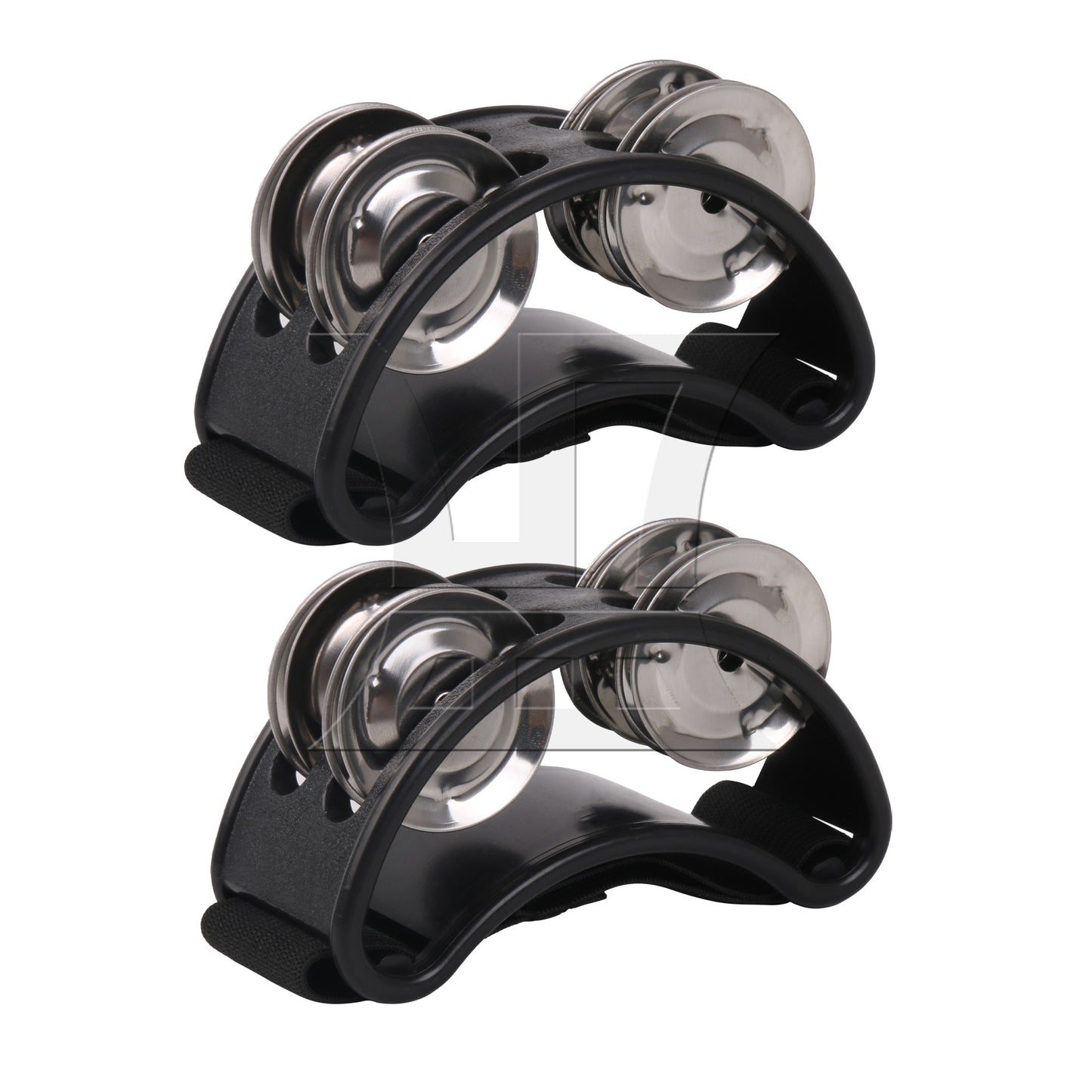 Foot Tambourine with Stainless Steel Bells for Percussion Instrument Pink