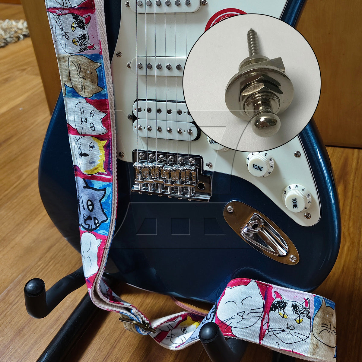 BQLZR 1pc Guitar Strap Lock Chrome for Various Guitars
