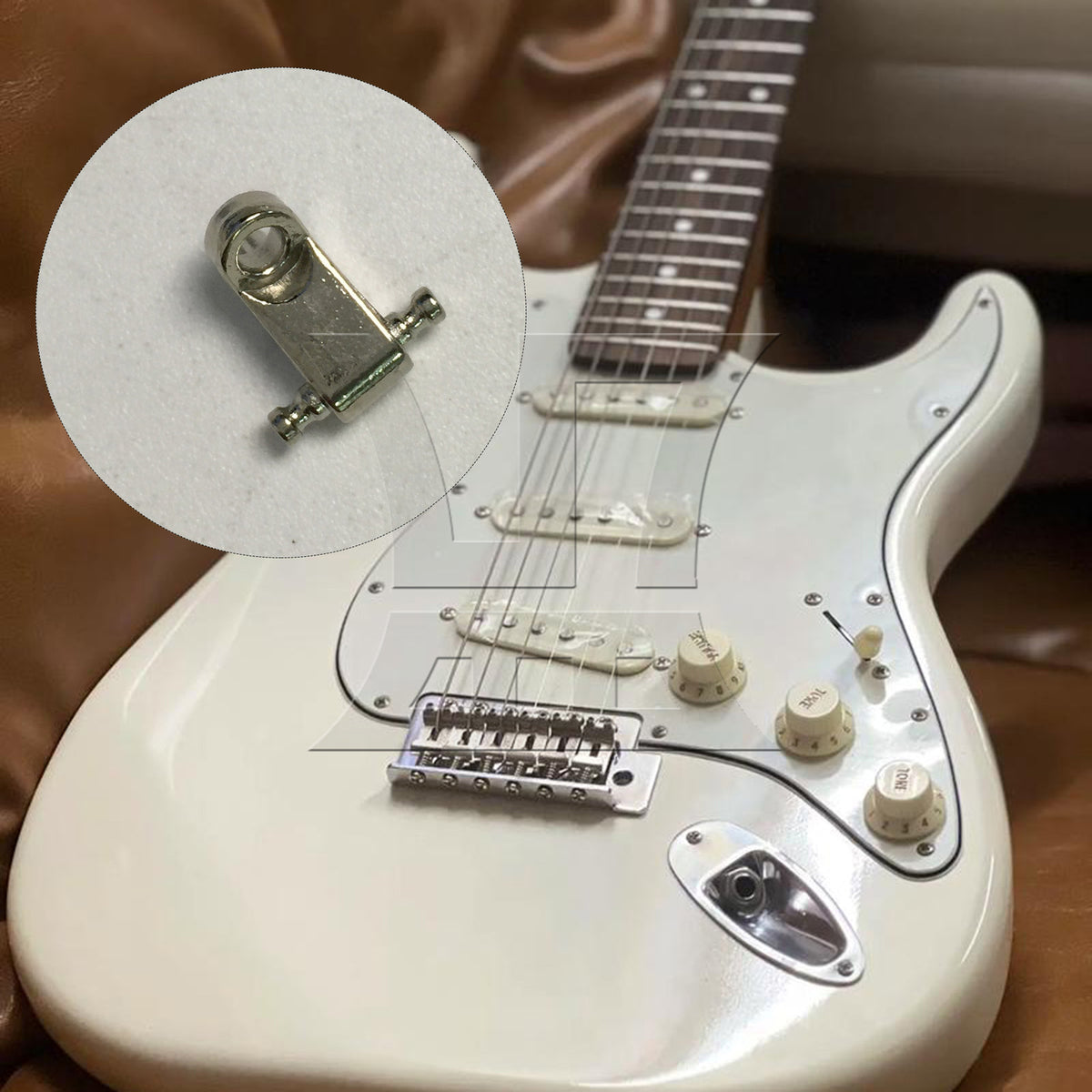 BQLZR 1pc Electric Guitar Headrest String Guide Groove String Pressing Nail Silver for Fixed String Position