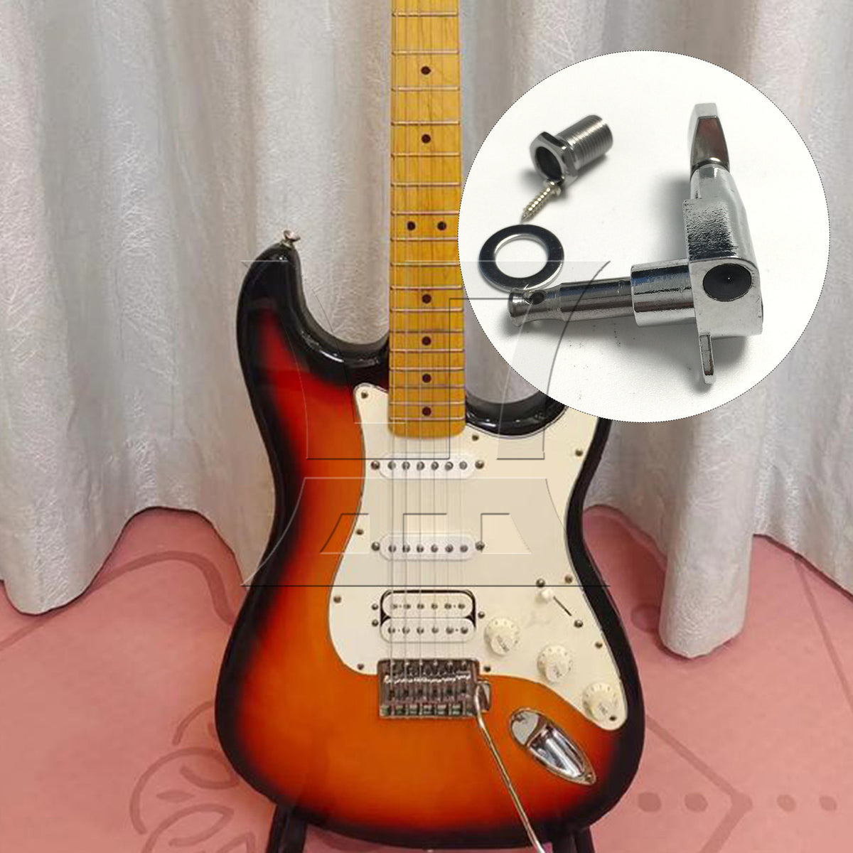 BQLZR 1pc Electric Guitar Small Square Head Guitar String Tuner Button Chrome Right Musical Instrument Accessories