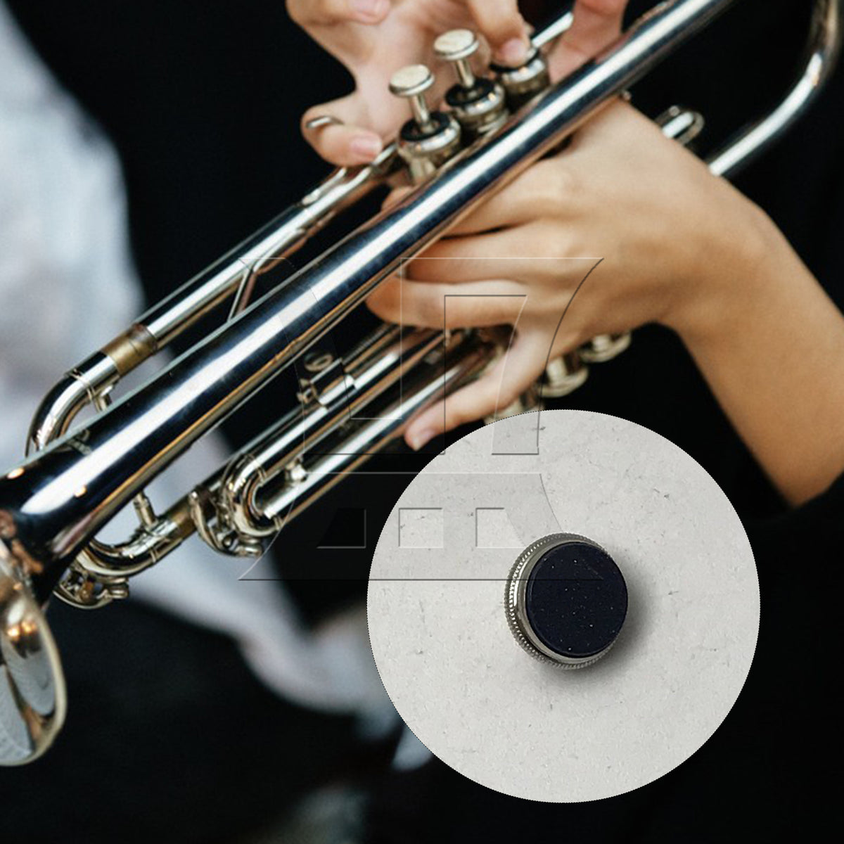 BQLZR 1pc Trumpet Finger Button Blue Sandstone Buckle for Replacement and Repair of Trumpet Finger Button