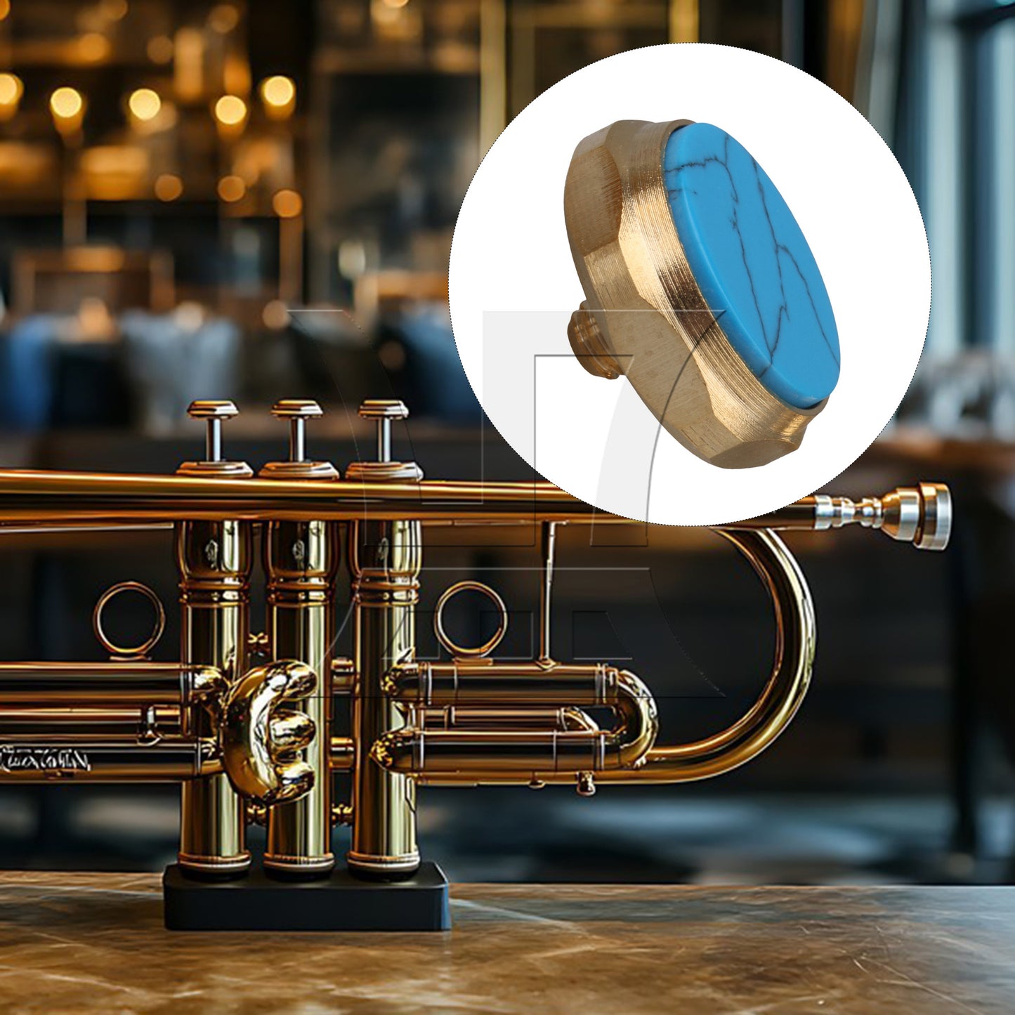 BQLZR 1pc Trumpet Finger Hex Button Buckle Blue Turquoise Trumpet Accessories