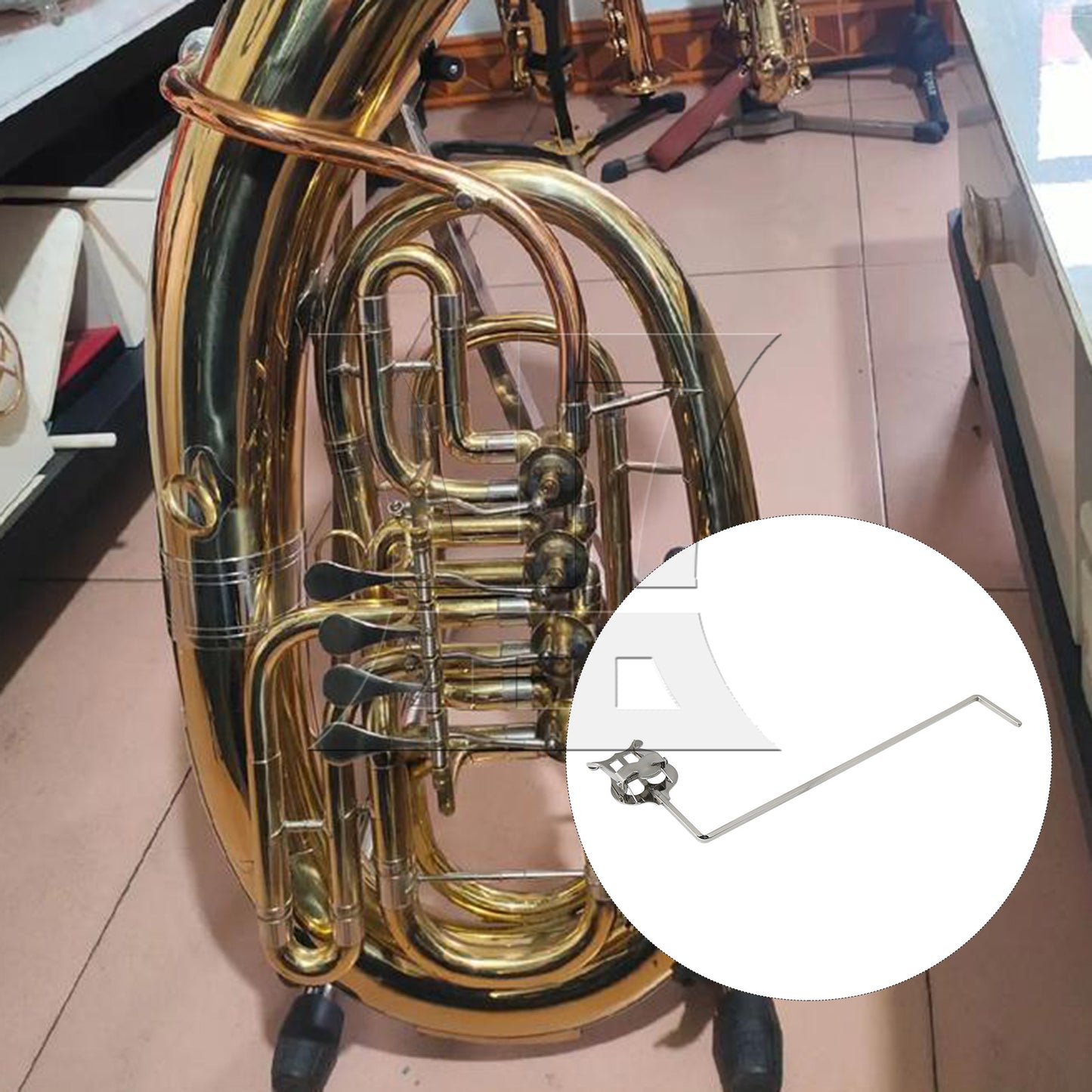 BQLZR Euphonium Marching Lyre Clamp On Sheet Clip Replacement 0.16" x 0.16" Silver