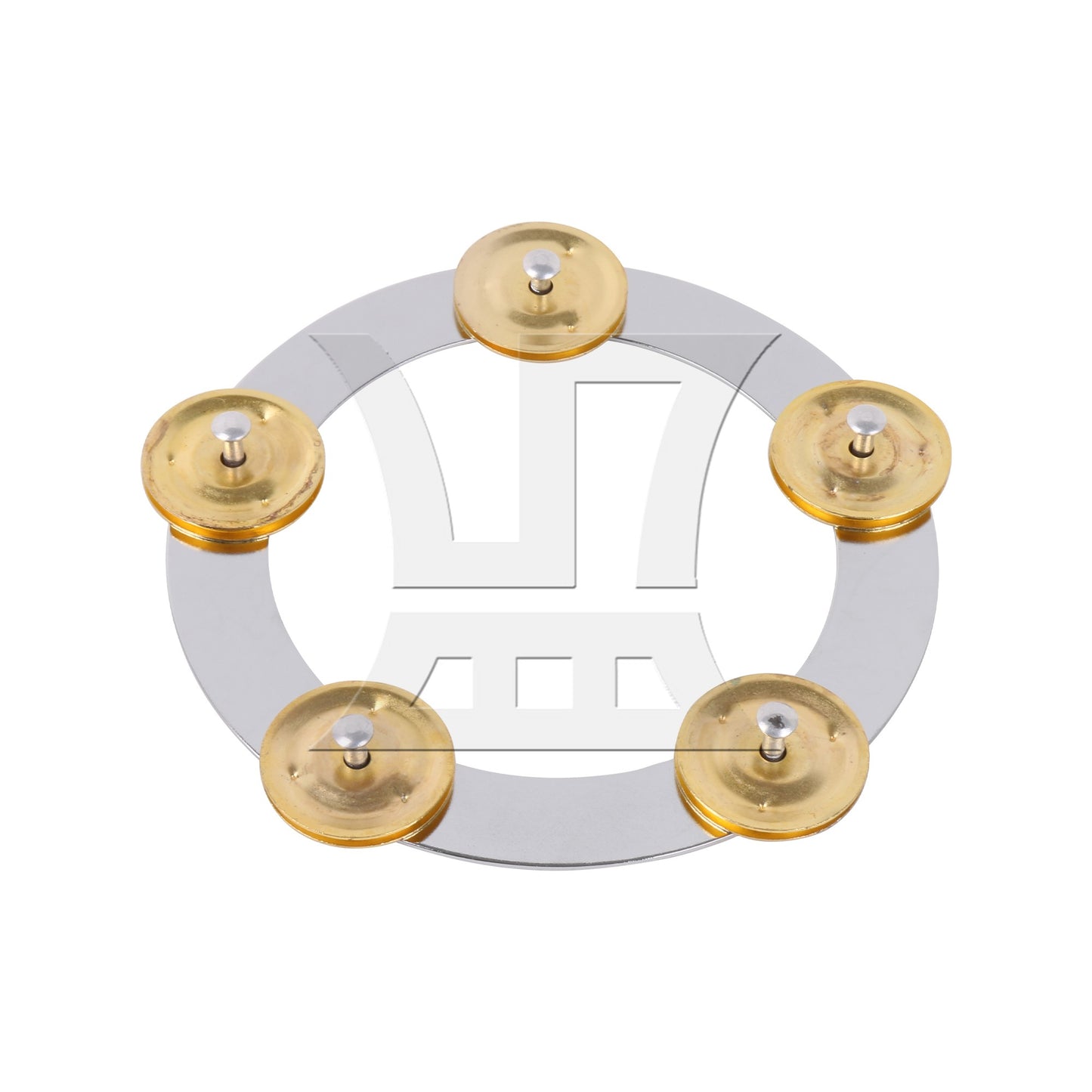 Metal Mountable Cymbal Hi-hat Ring Tambourine 6.4inch Outer Diameter Silver