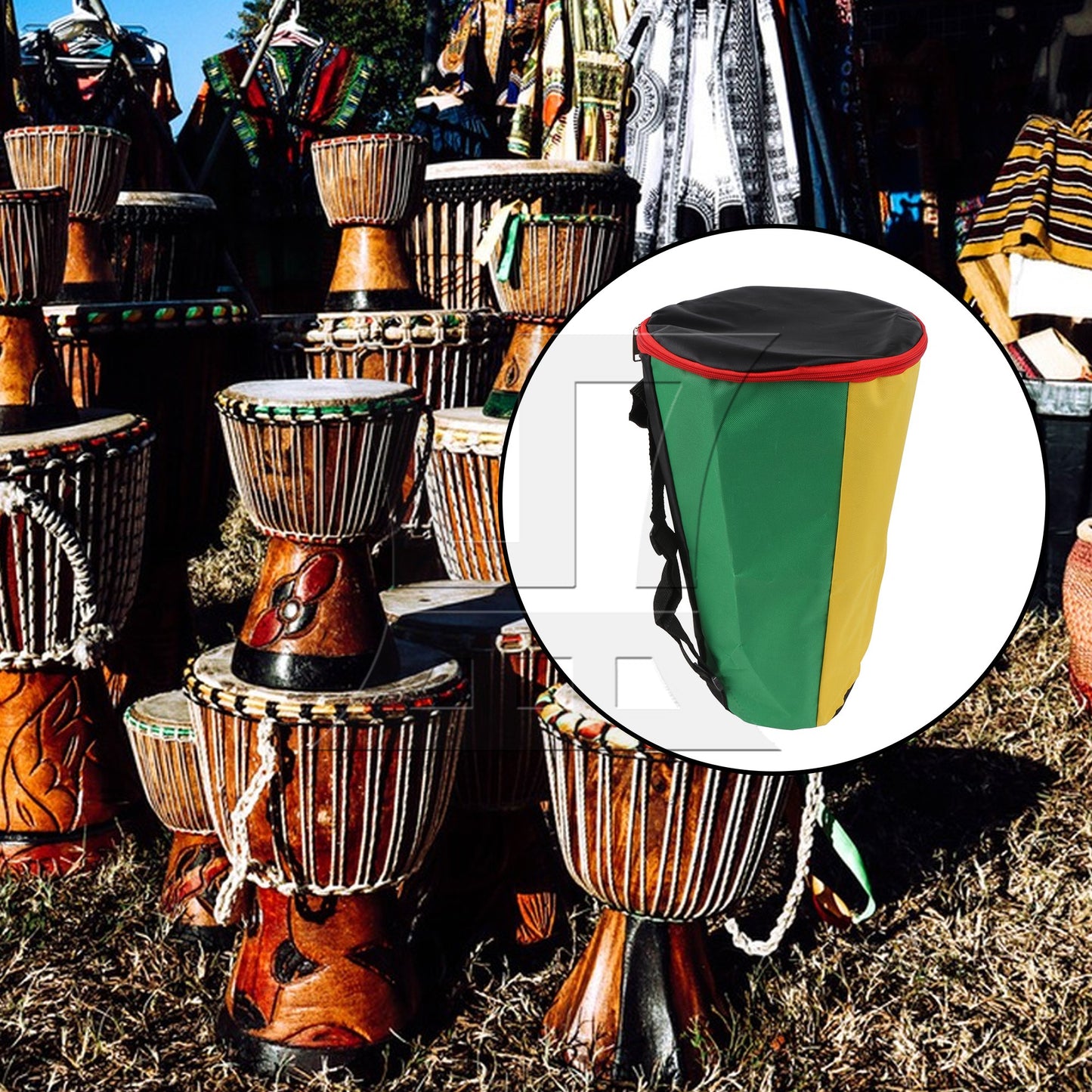 Soft Professional Djembe Backpack Carrying Bag for Music Lover 8inch Diameter