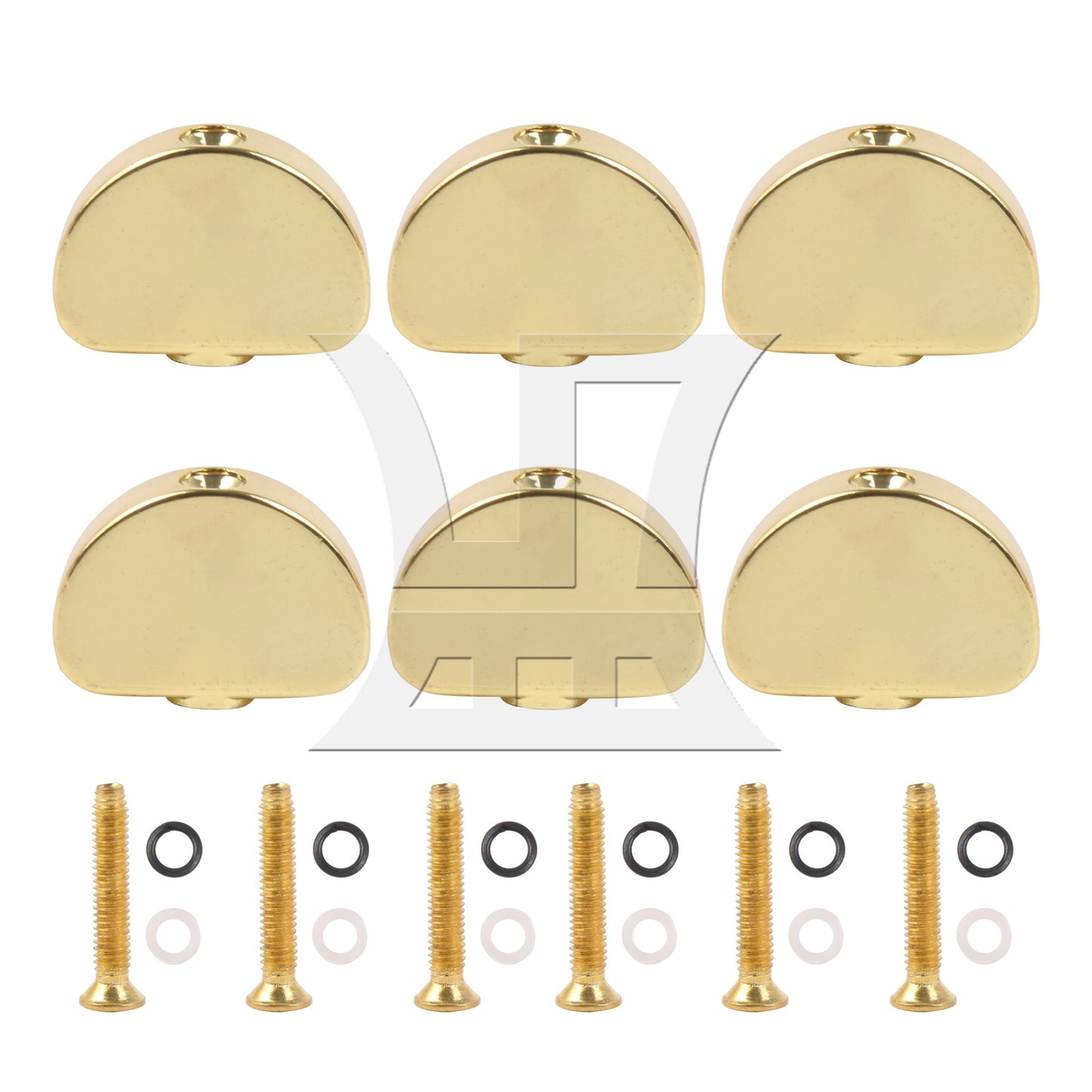 6 Pieces Guitar Machine Heads Buttons Tuning Pegs 0.16" Hole Diameter Black