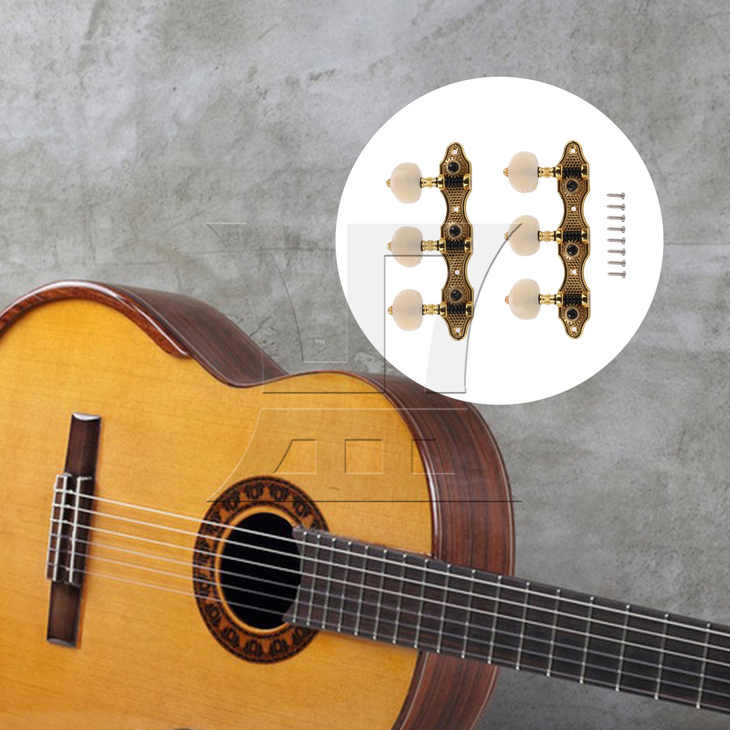 BQLZR 2pcs Classical Guitar Tri-String Tuner Peg Guitar Accessories