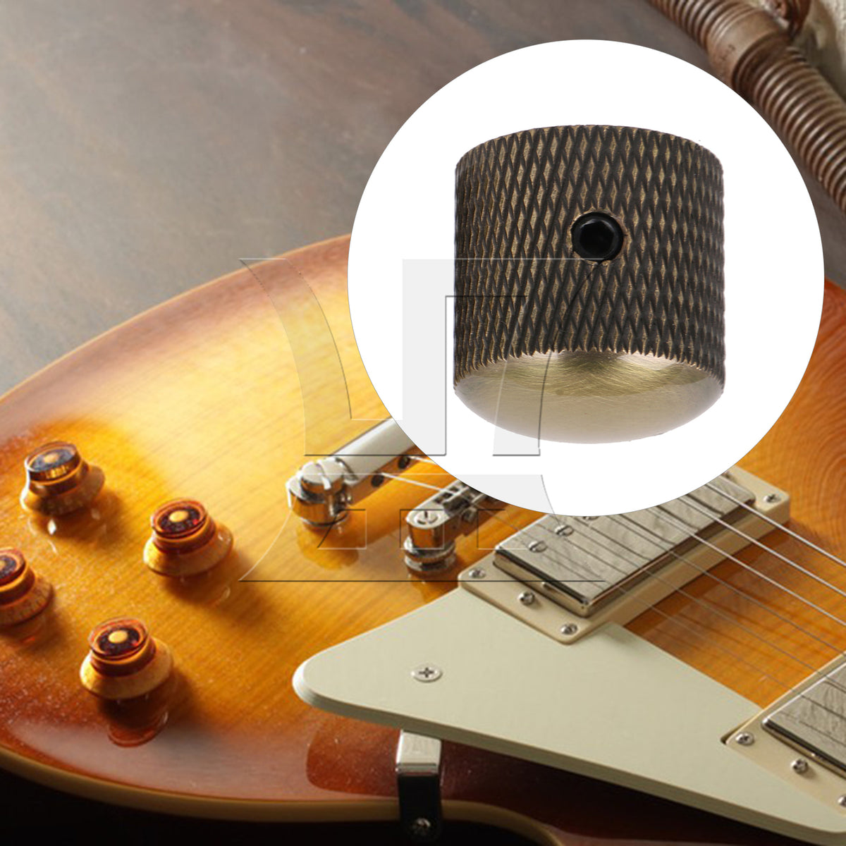 BQLZR 2pcs Electirc Guitar Base Volume knob with Hole Retro Color Guitar Bass Accessories
