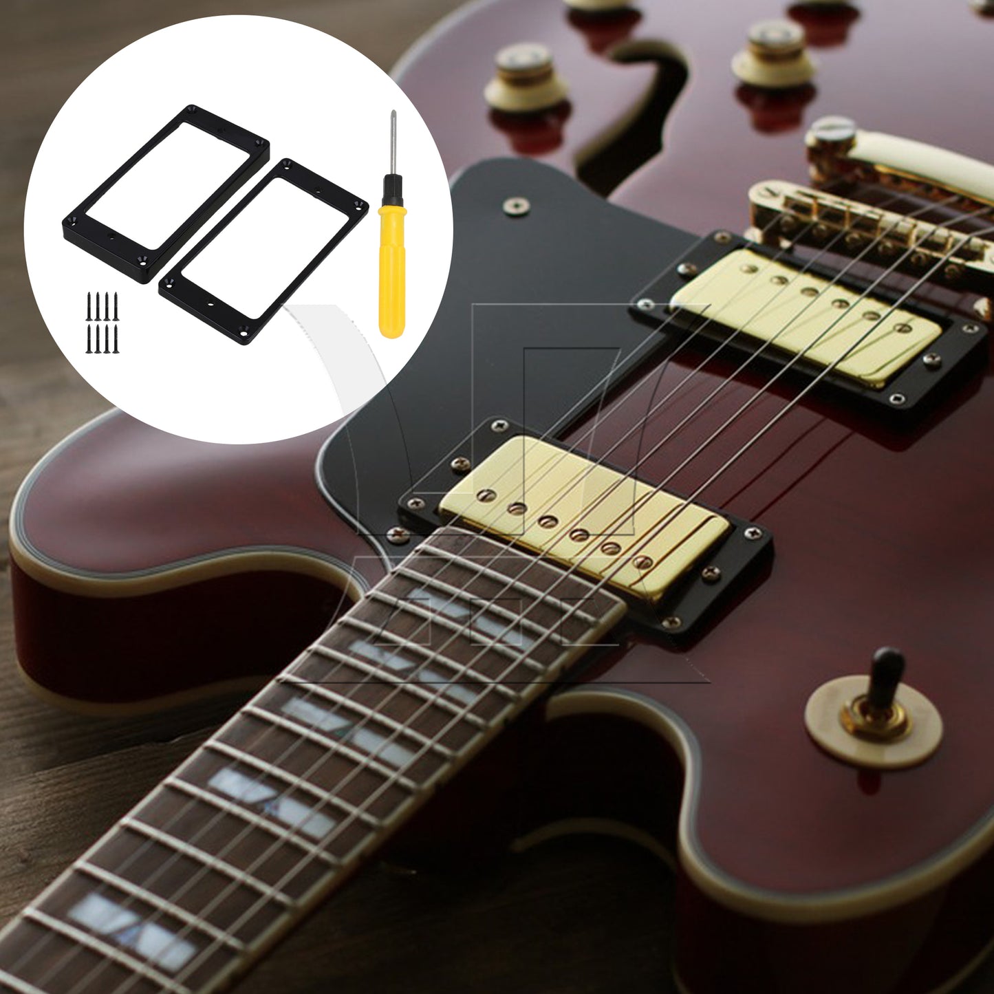 BQLZR Electric Guitar Pickup Frame, Rosewood, Suitable For Luthiers, Black
