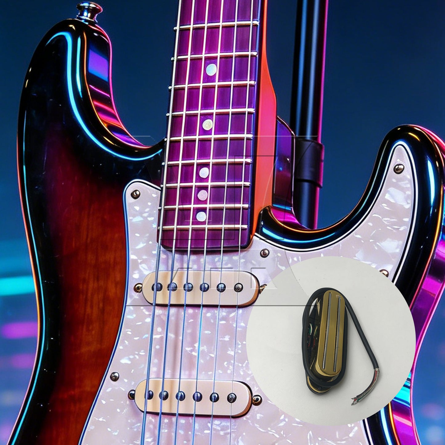 BQLZR 1pc Dual Rail Four Core Pickup Gold Dual-Track Pickup Electric Guitar Accessories