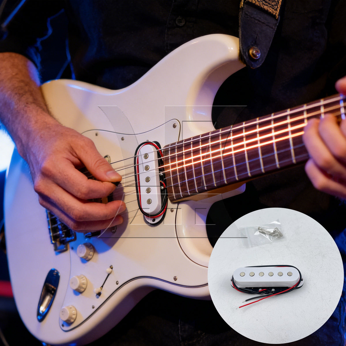 BQLZR 1pc Single Coil Pickup 48cm White Single Coil Pickup Electric Guitar Accessories