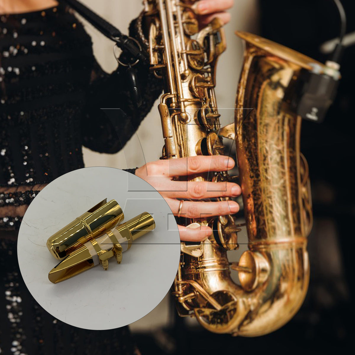 BQLZR 1pc Tenor B-Saxophone MouthPiece 7# Gold for Tenor B-Saxophone
