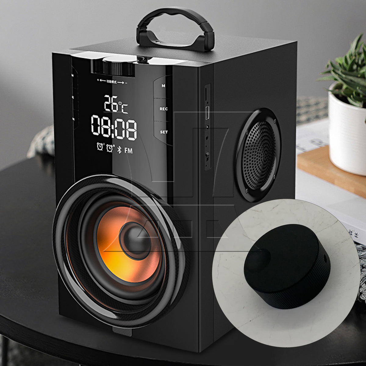 BQLZR 1pc Aluminum Brushed Sandblasting Audio Fine Adjustment Knob 32x13x6mm Black for Musical Instrument Sound System
