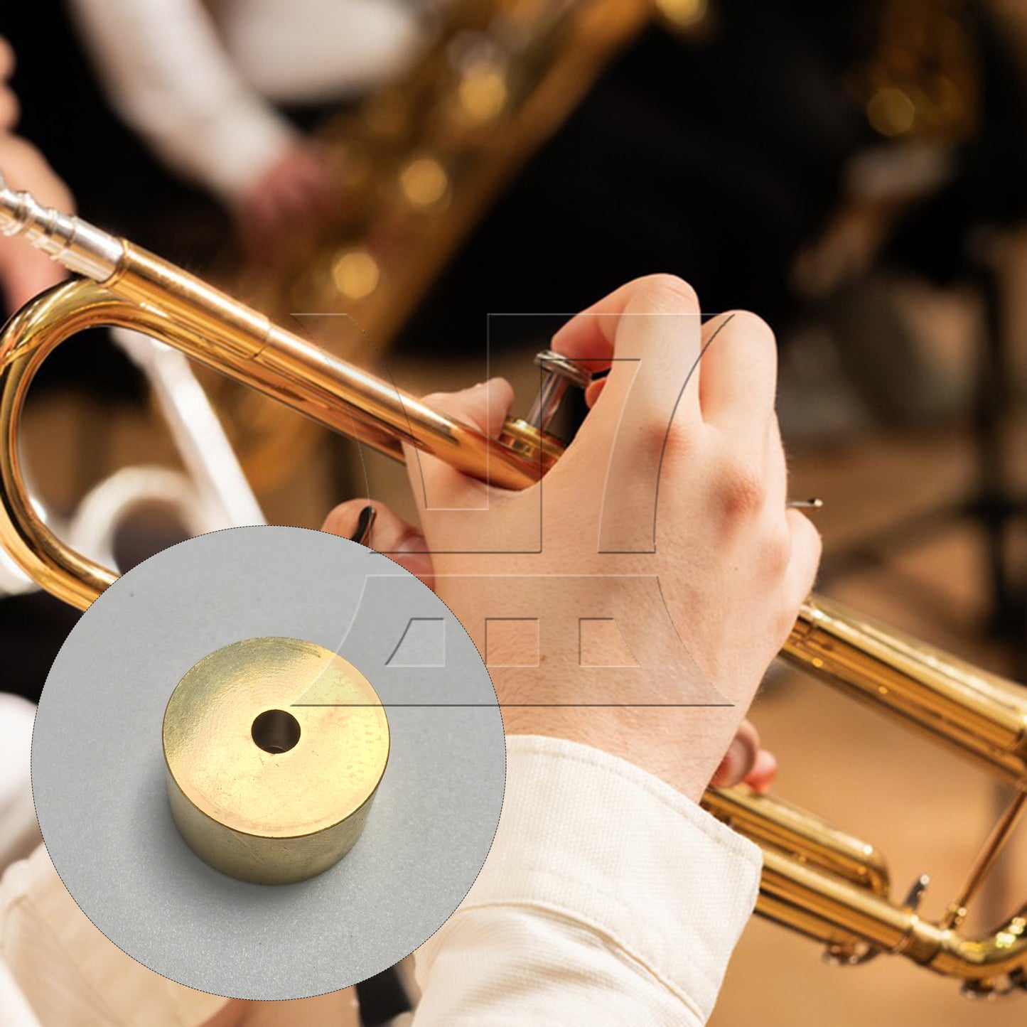 BQLZR 1pc Heavy Duty Bare Copper Trumpet Top Bottom Cover Finger Button for Replace the Old Button