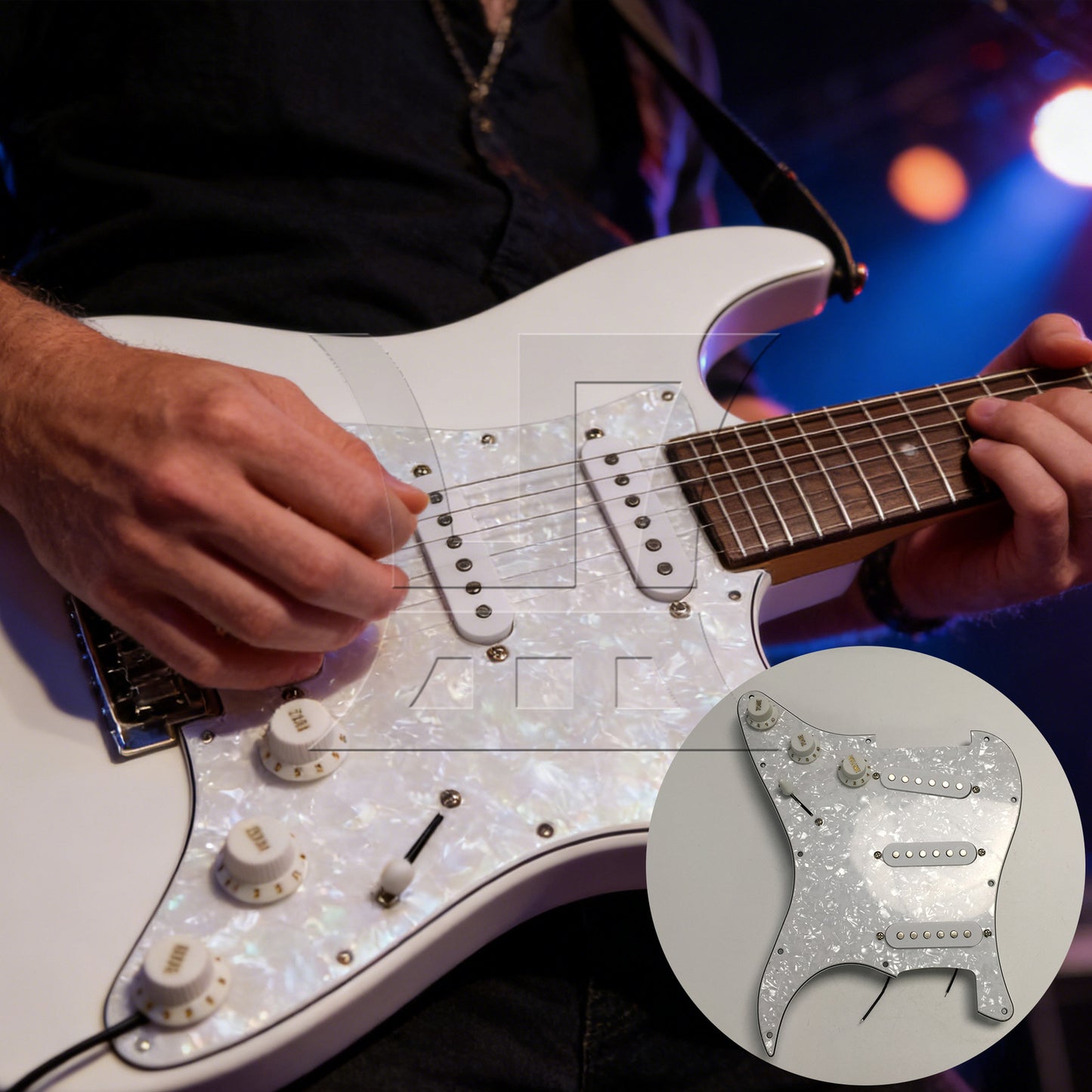 BQLZR 1pc Electric Guitar Sss Pickguard White Pearl Electric Guitar Plastic Front Cover