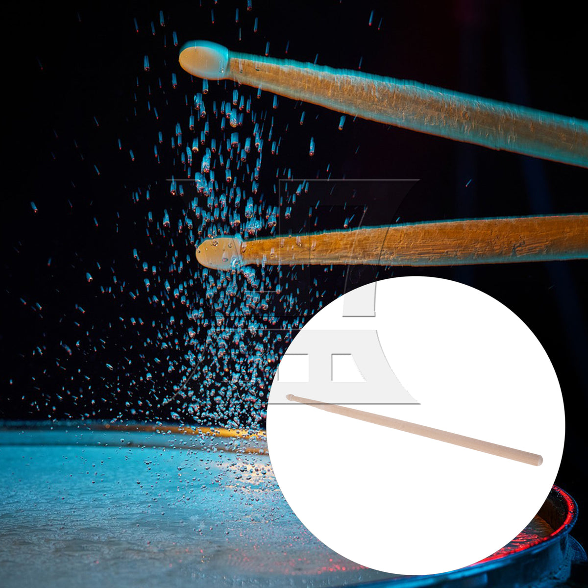 BQLZR 1pc Unpainted Wooden Drum Stick for Adult Practice Drumstick 39.5x1.37cm 7A