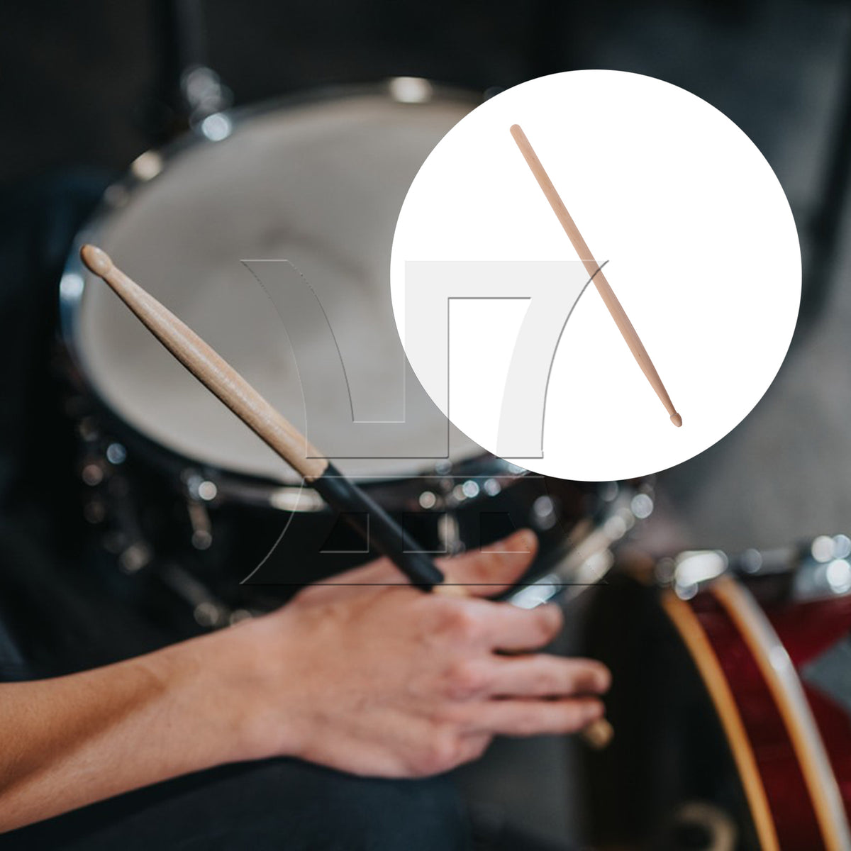BQLZR 1pc Varnish Wood Drum Stick for Adult Practice Drumstick 16 Inch 7A