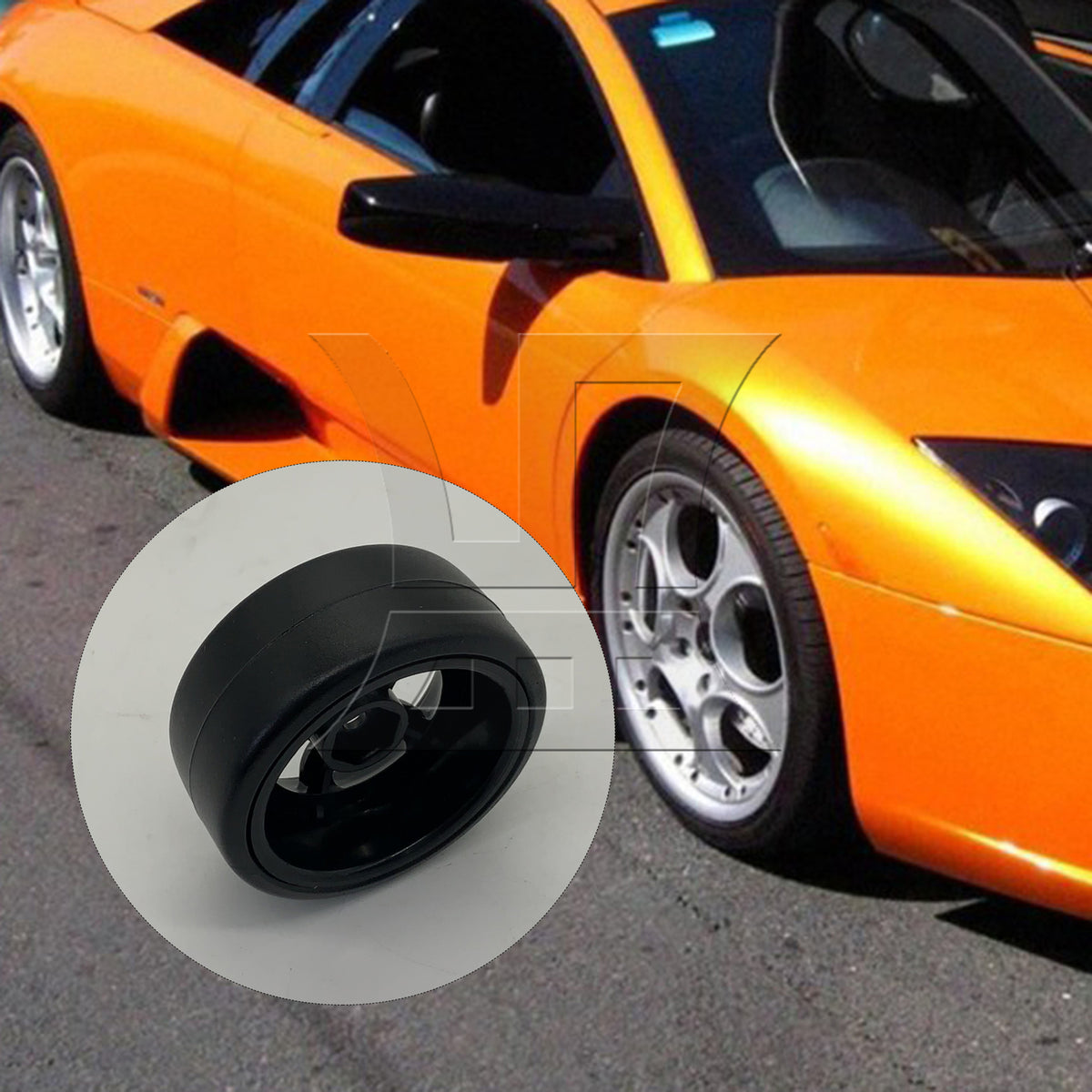 BQLZR 4pcs Black 5 Spoke Wheel Rims & Smooth Tires for RC 1:10 Drift Car Plastic