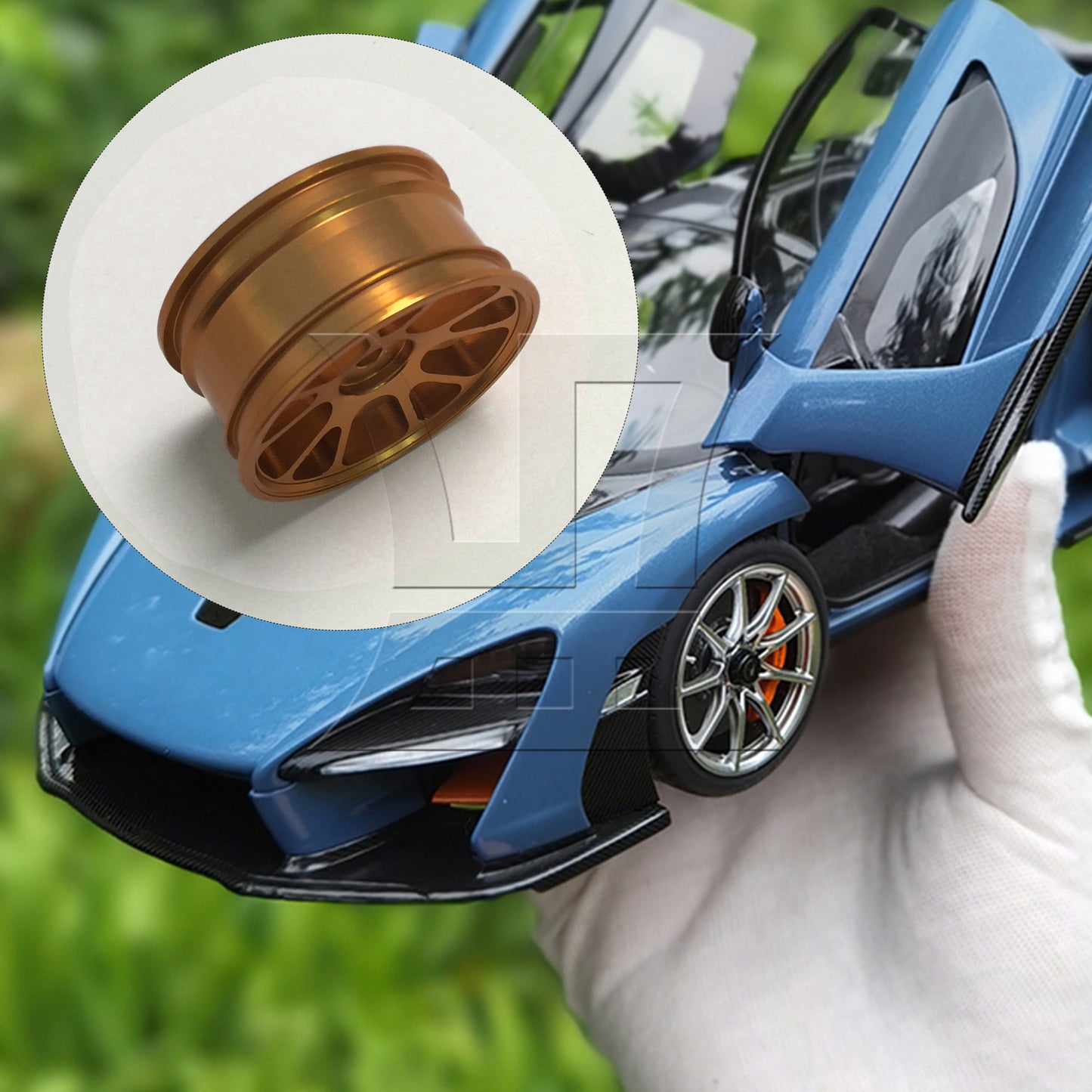 BQLZR Gold 10-Spoke Aluminium Alloy Wheel Rims For RC 1:10 On Road Car Gold Set of 4
