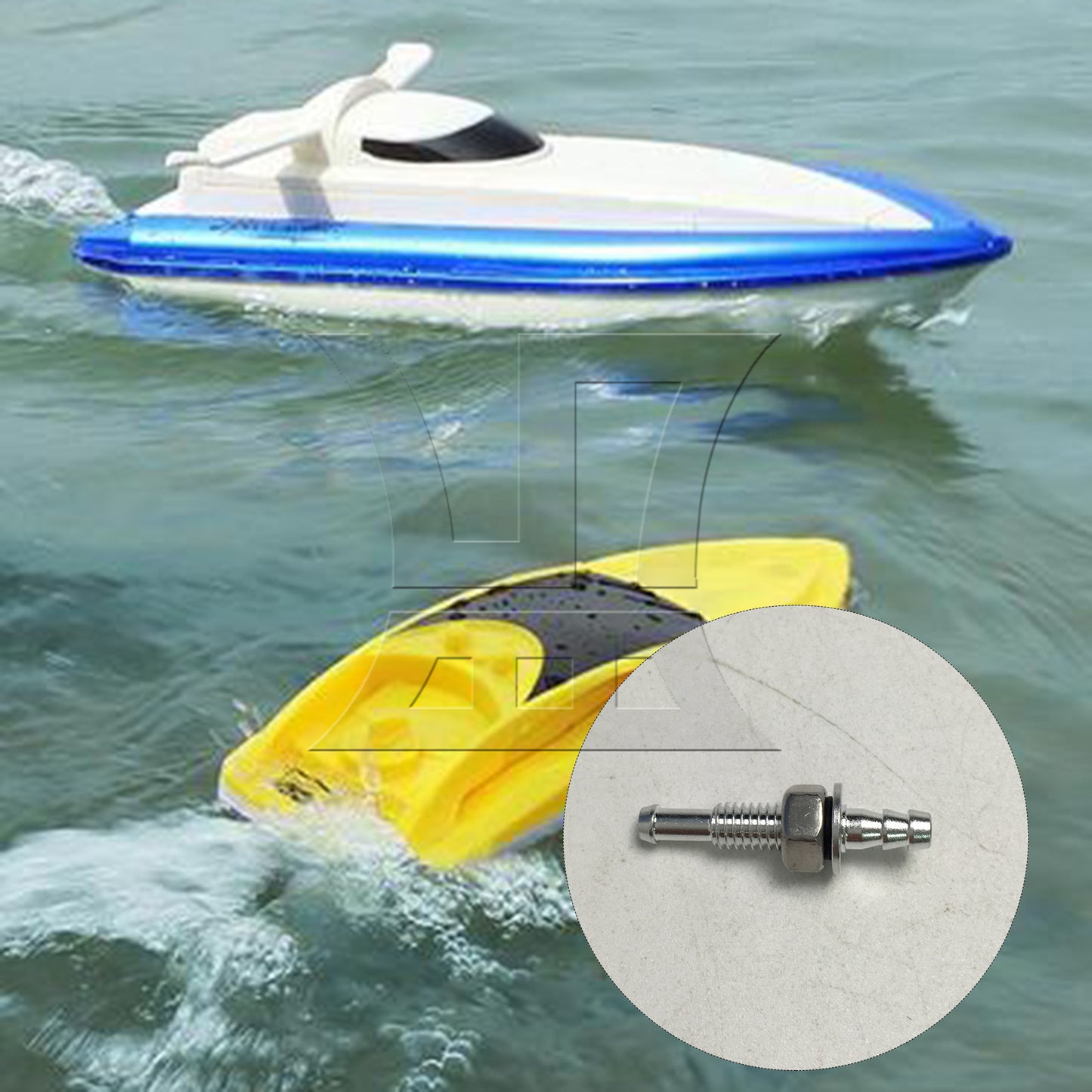 BQLZR 35mm M6 Water Outlets for RC Electric Boat Silver