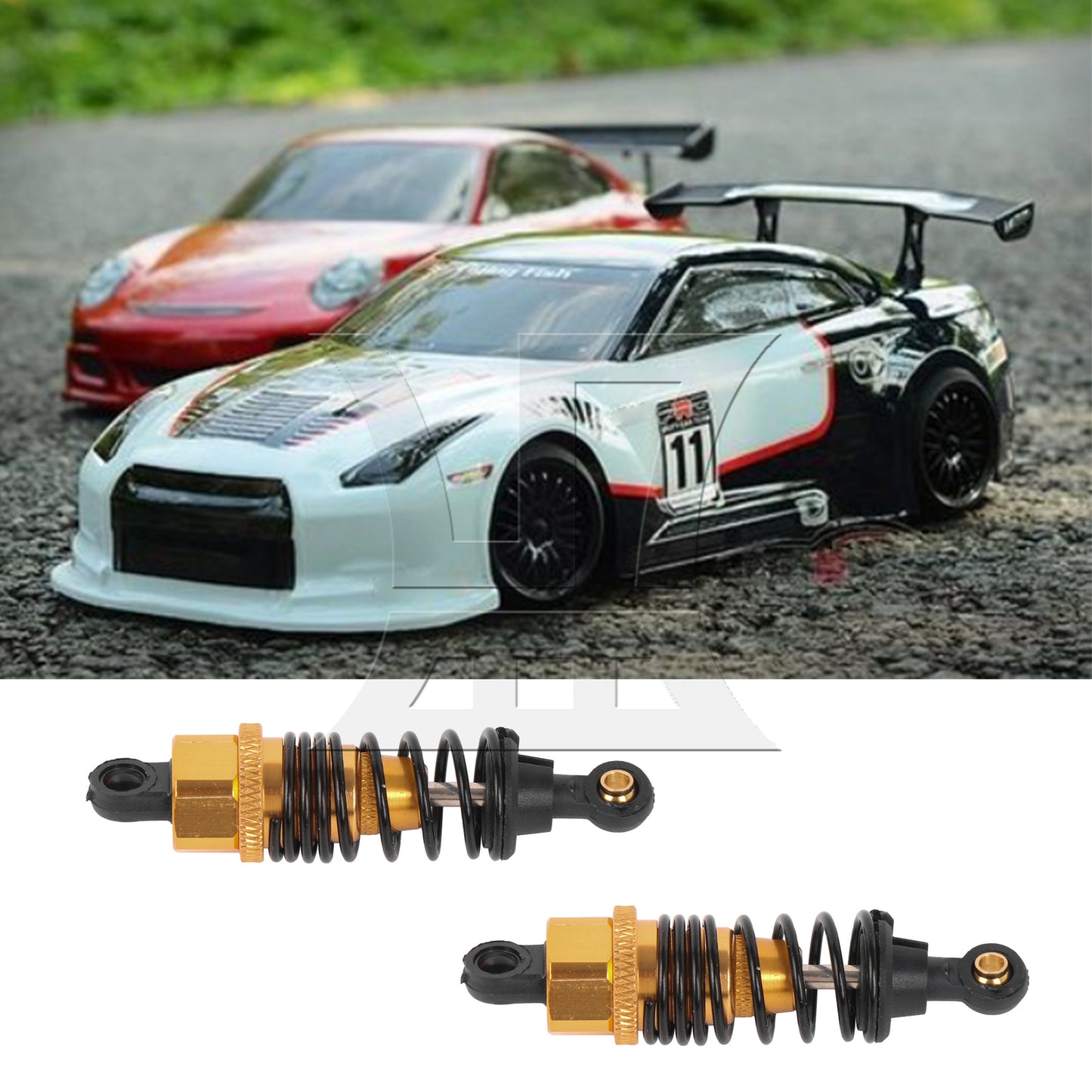 BQLZR 2pcs Upgrade Parts 102004Y RC1:10 Shock Absorber Yellow