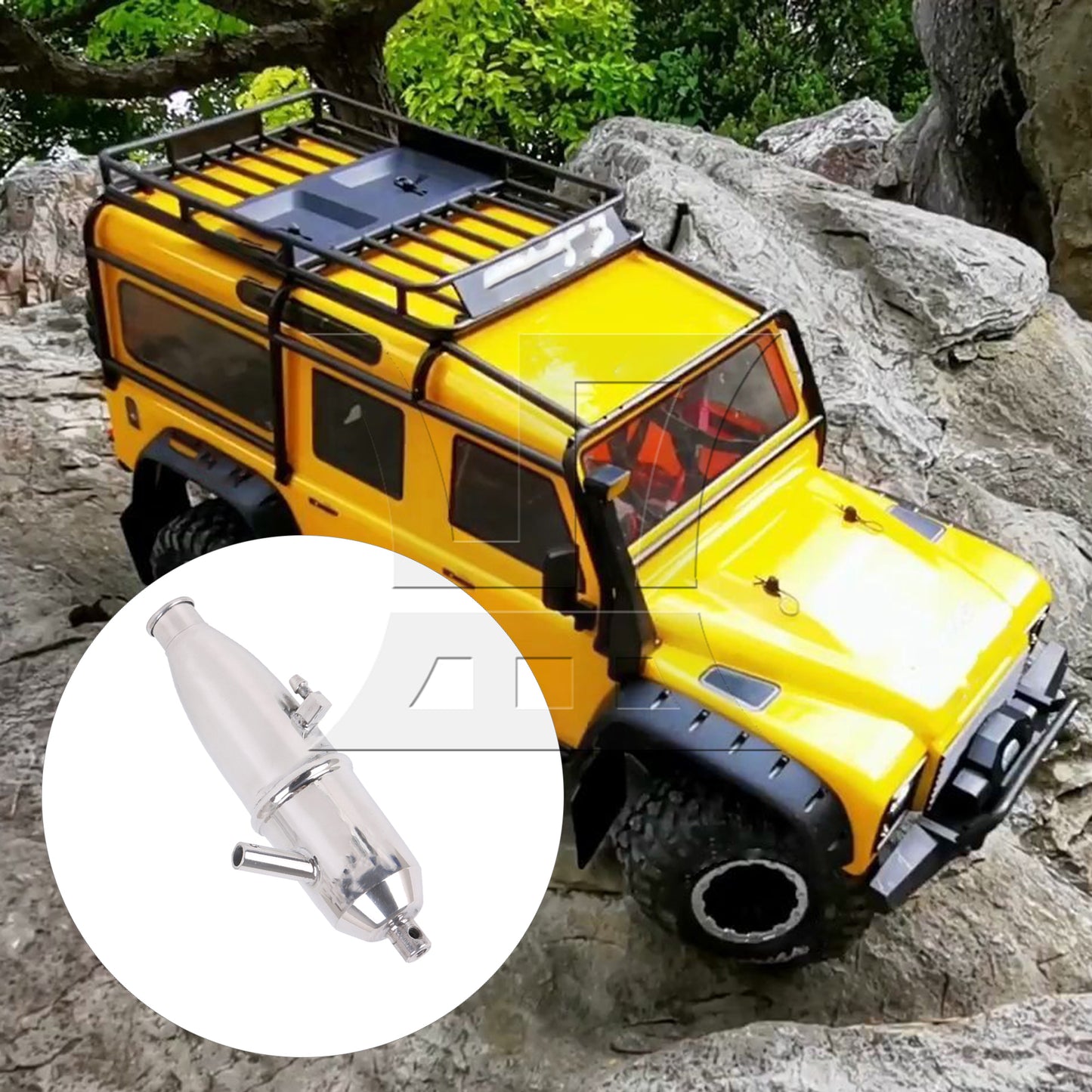 BQLZR Aluminum Alloy Exhaust Tube Upgrade Parts for RC 1:10 W10001 Model Car